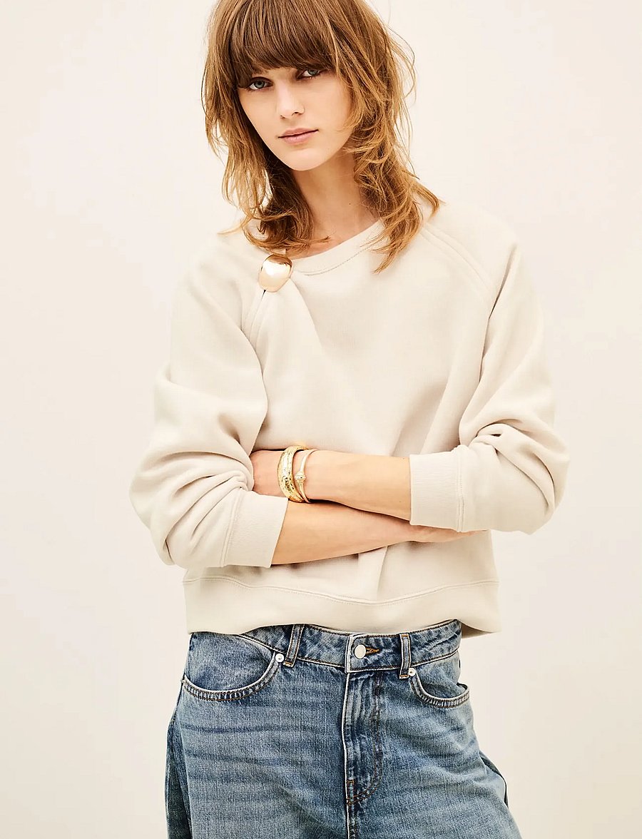 ba&sh - SWEATSHIRT DELLA - vardagsstil - beige - 0