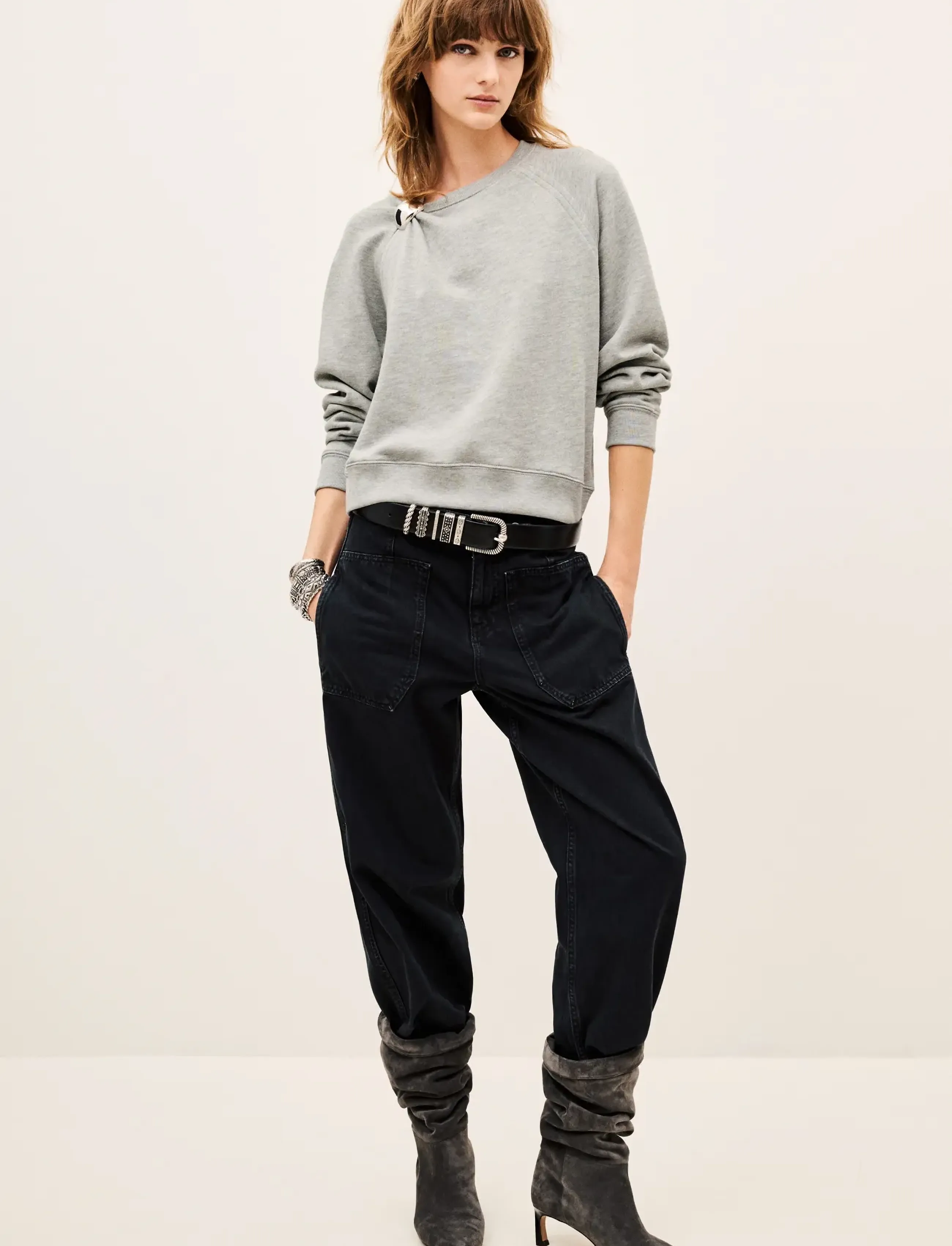 ba&sh - SWEATSHIRT DELLA - vardagsstil - grey - 0