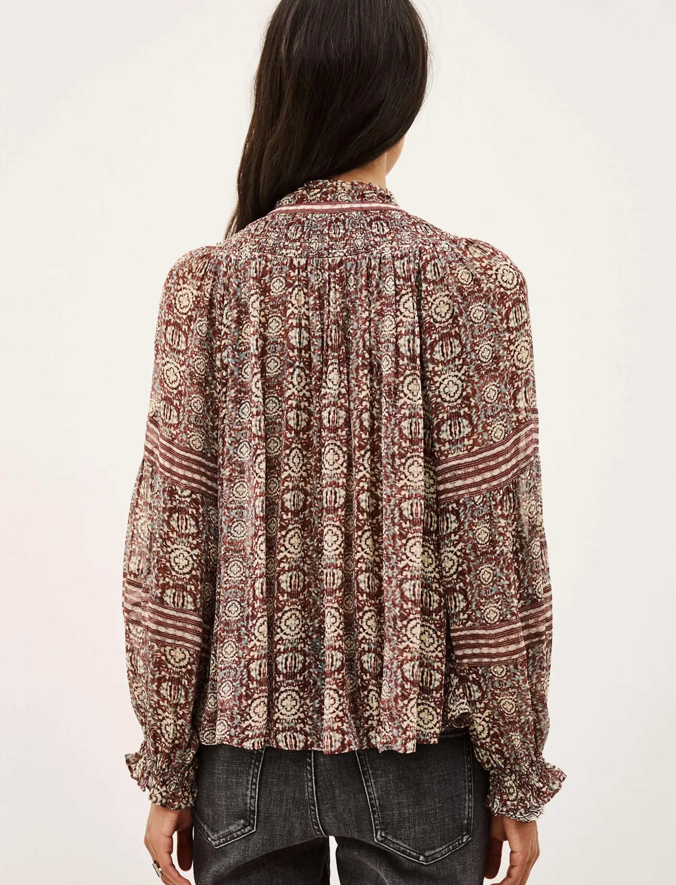 ba&sh - SHIRT DENNA - langärmelige blusen - burgundy - 4