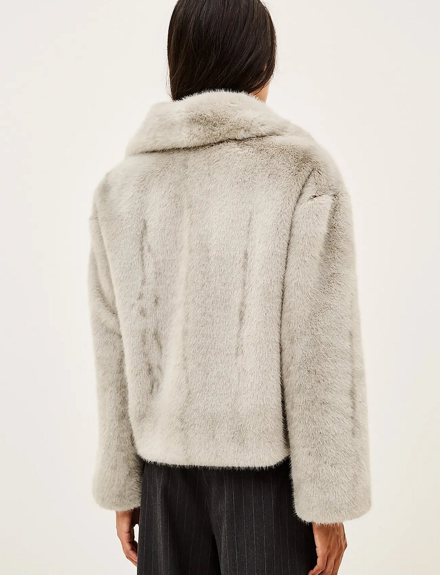 ba&sh - COAT FOXY - kunstpelz - grey - 1