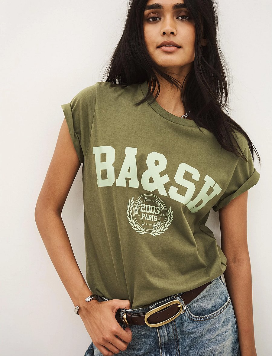 ba&sh - T-SHIRT IONI - khaki green - 0