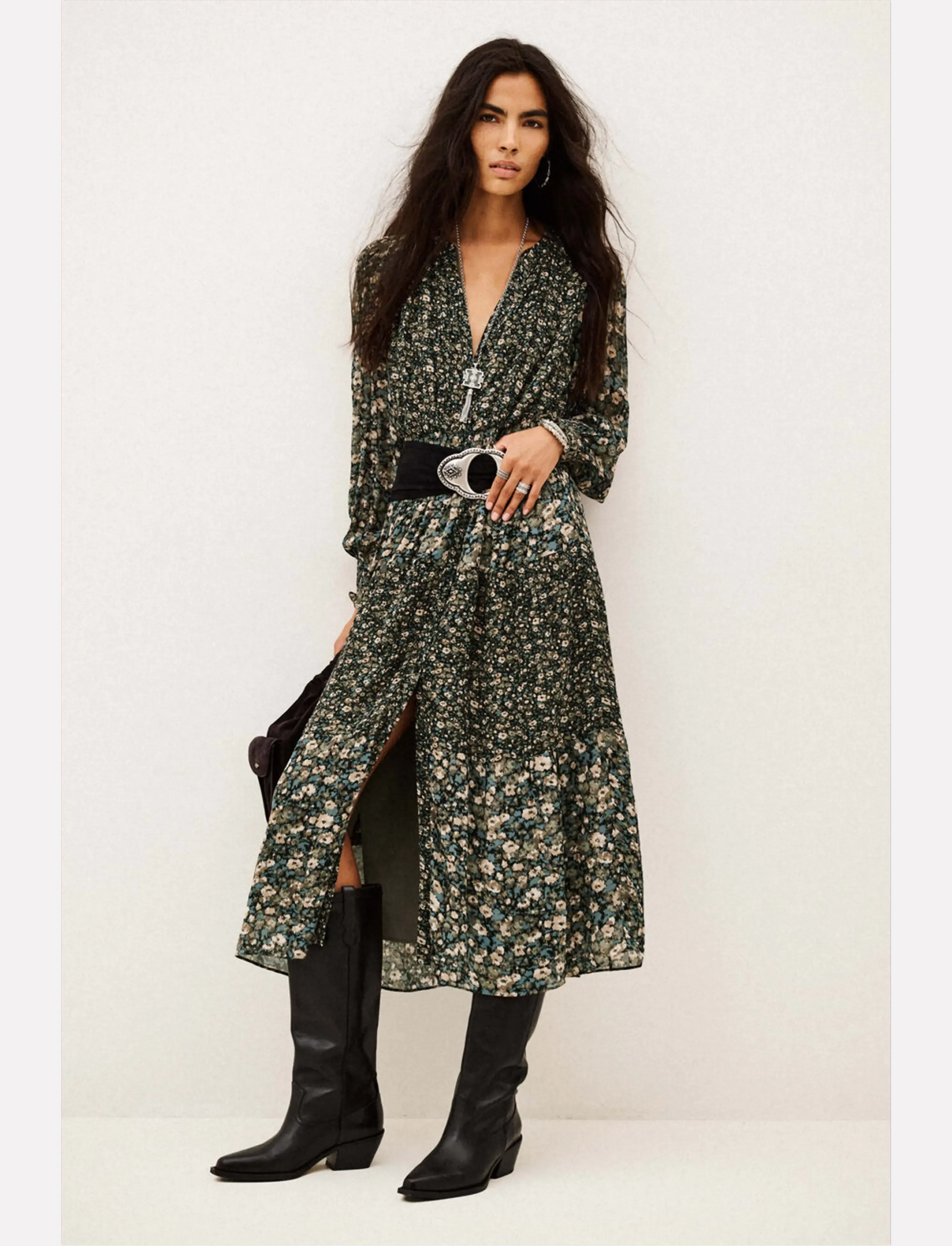 ba&sh DRESS KACY - Kleider - KHAKI GREEN / khaki/green