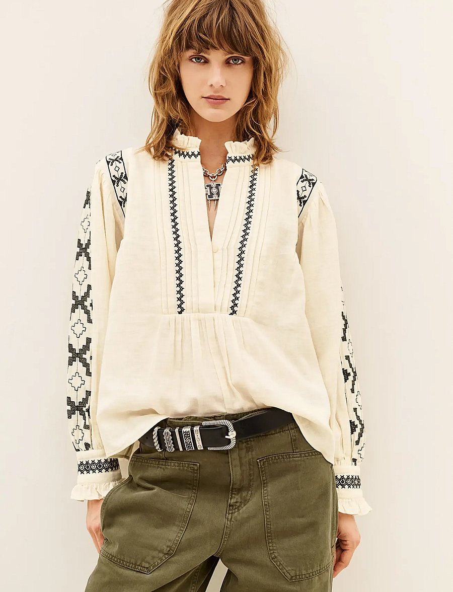 ba&sh - BLOUSE PIDMA - langärmelige blusen - blue - 0