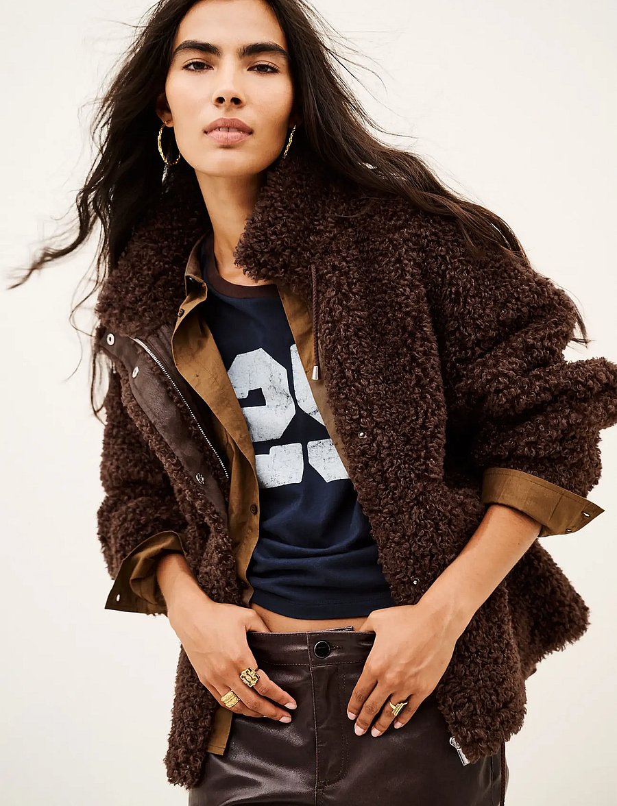 ba&sh - COAT SONJO - faux fur jakker - burgundy - 0