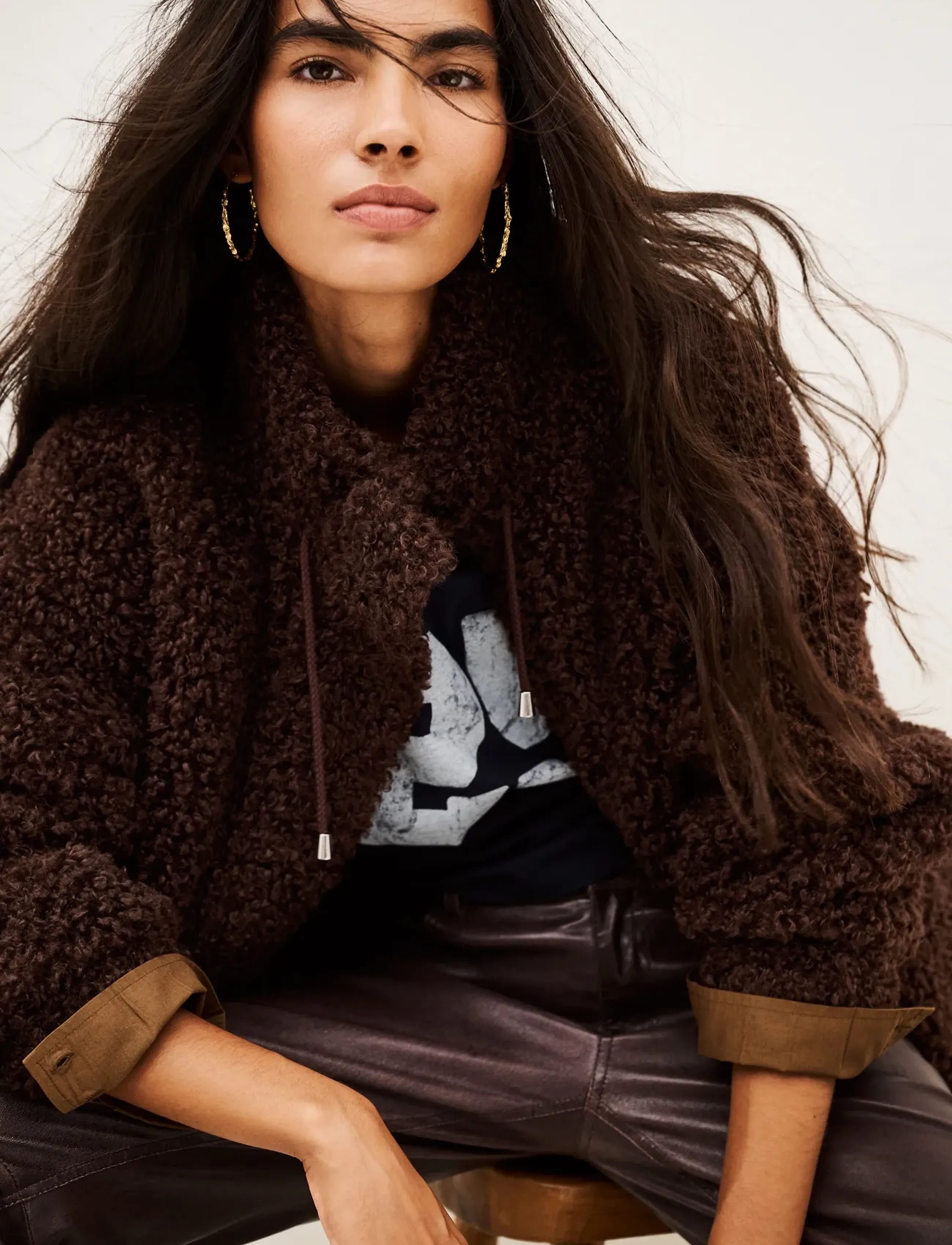 ba&sh - COAT SONJO - faux fur jakker - burgundy - 2