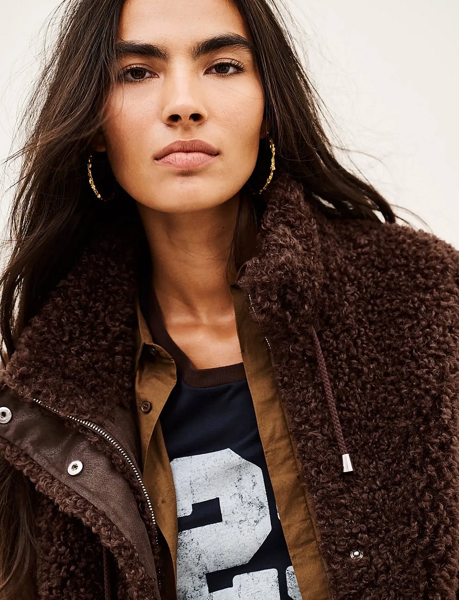 ba&sh - COAT SONJO - faux fur jakker - burgundy - 3