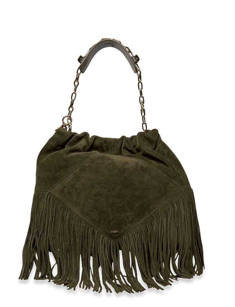 ba&sh - SAC M SUEDE JUNE TOTE FRANGES - shoppingväskor - green - 1