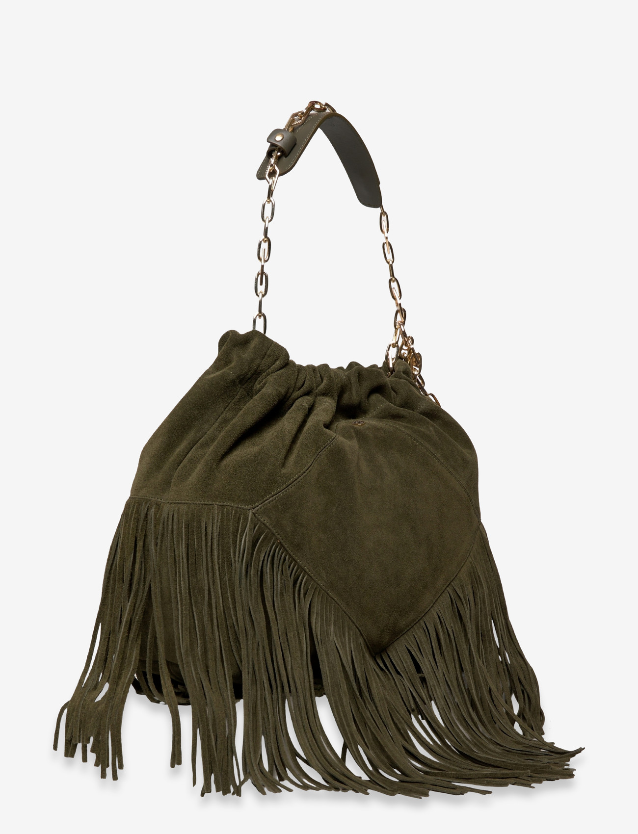 ba&sh - SAC M SUEDE JUNE TOTE FRANGES - shoppingväskor - green - 2