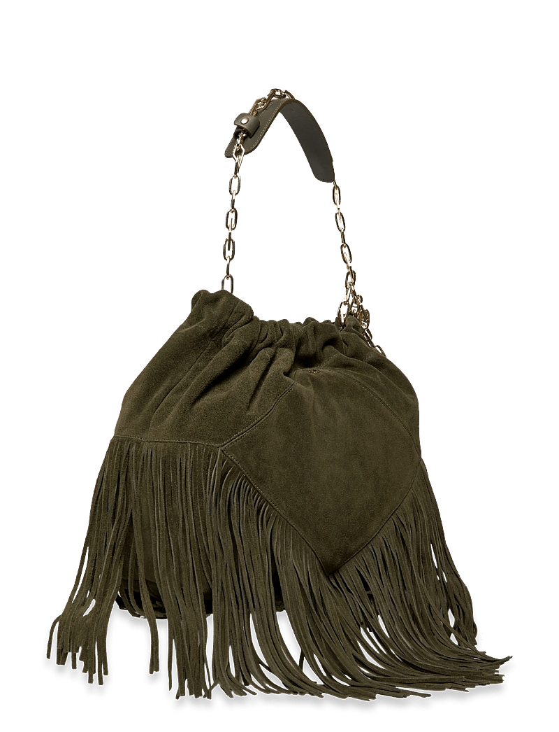 ba&sh - SAC M SUEDE JUNE TOTE FRANGES - shoppingväskor - green - 2