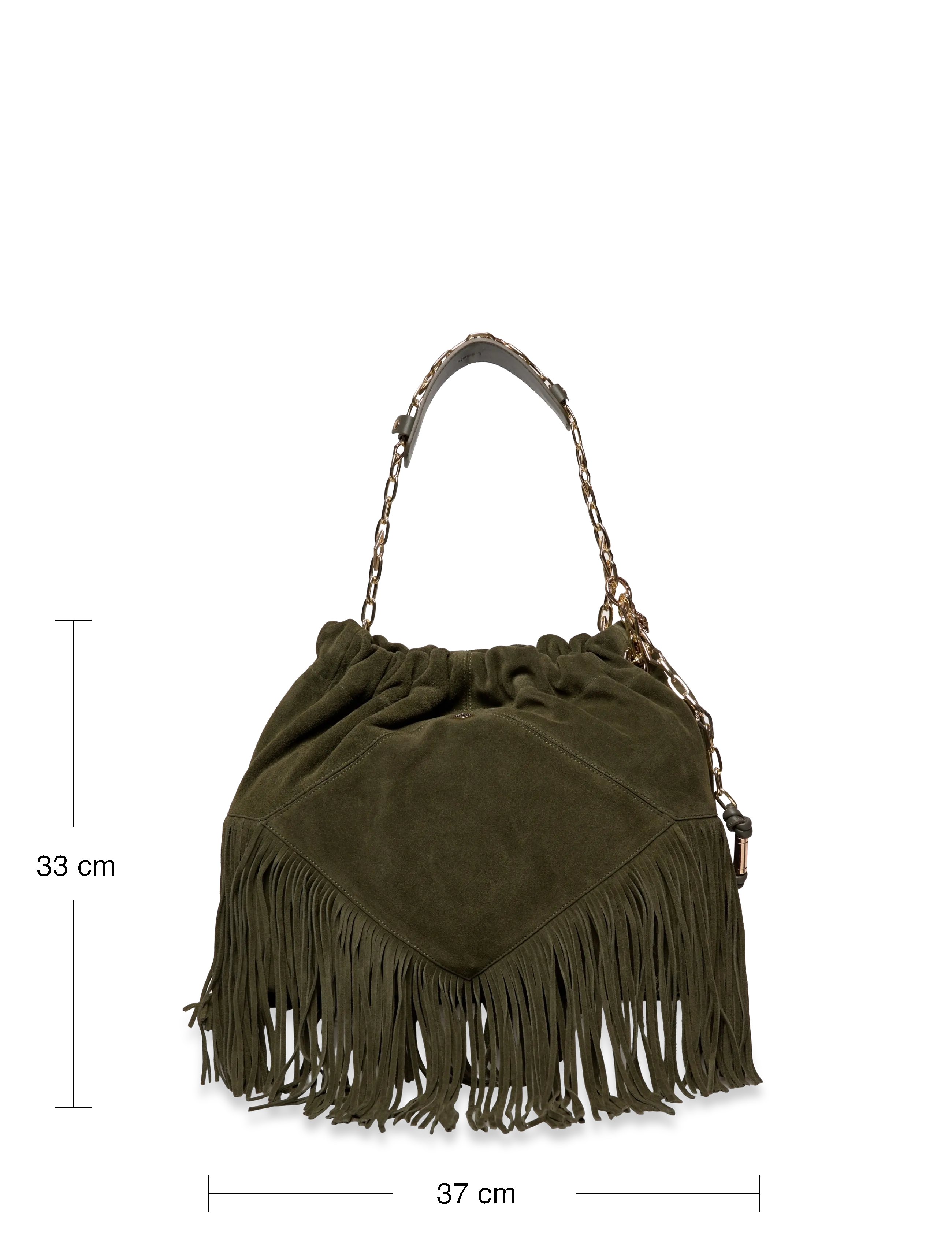 ba&sh - SAC M SUEDE JUNE TOTE FRANGES - green - 4