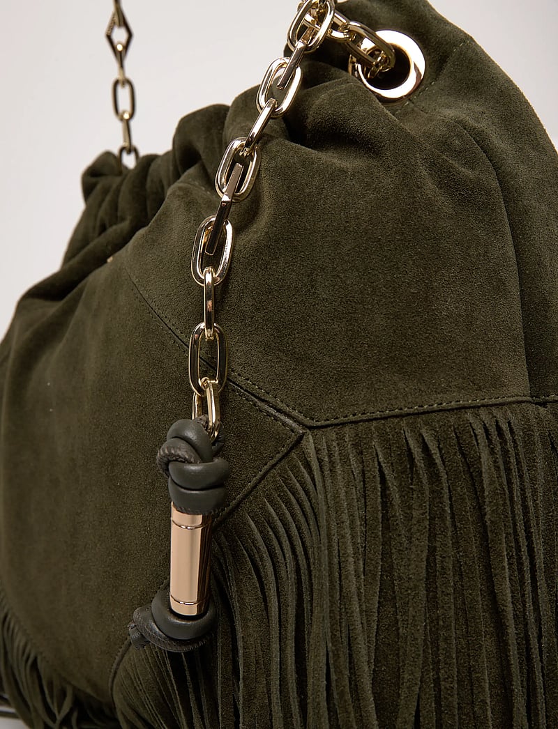 ba&sh - SAC M SUEDE JUNE TOTE FRANGES - shoppingväskor - green - 4