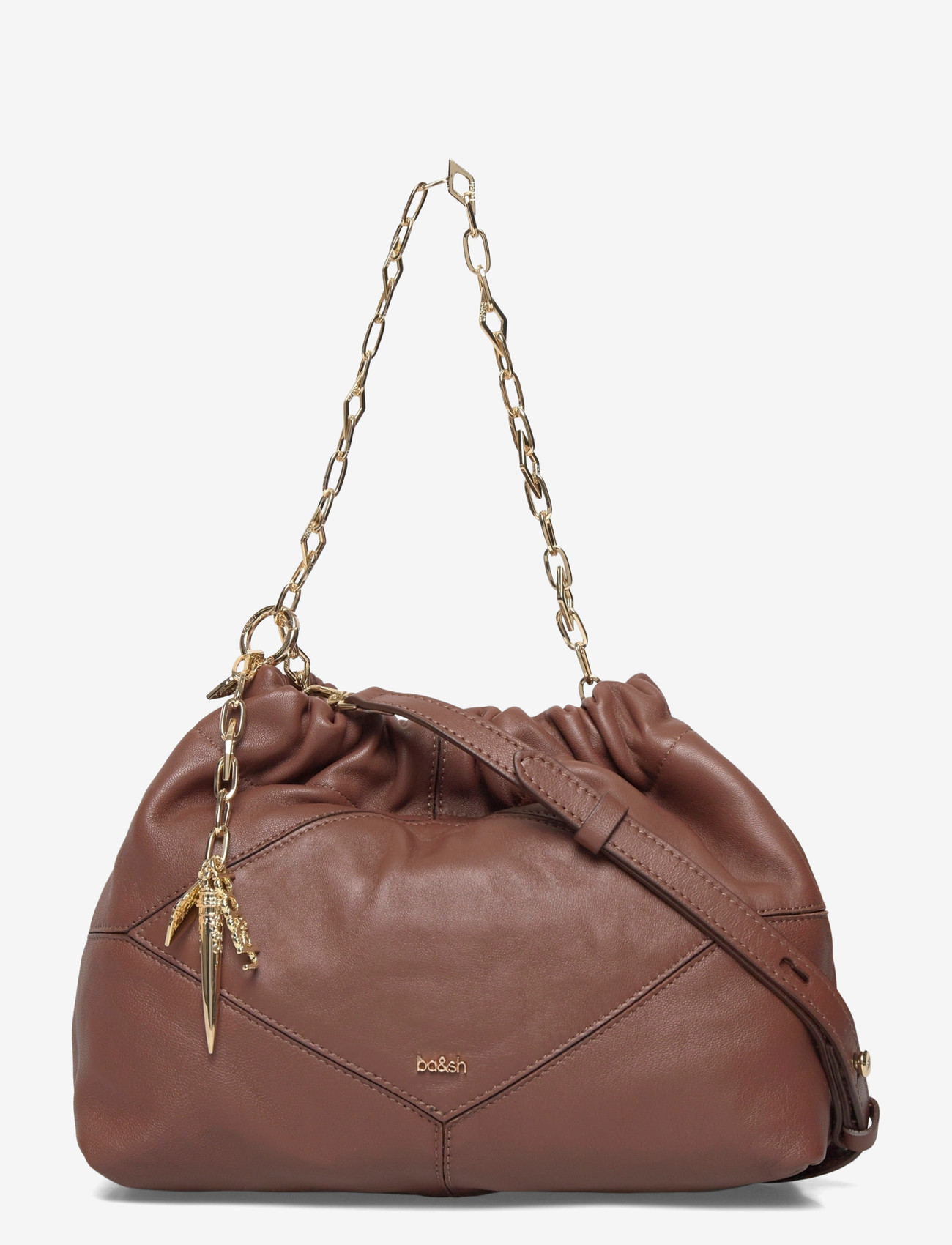 ba&sh - SAC M NAPPA MINI JUNE TOTE - tote bags - brown - 0