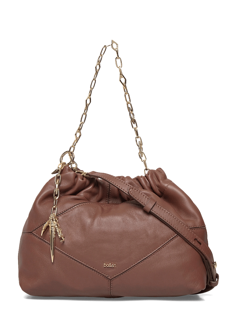 ba&sh - SAC M NAPPA MINI JUNE TOTE - tote bags - brown - 0