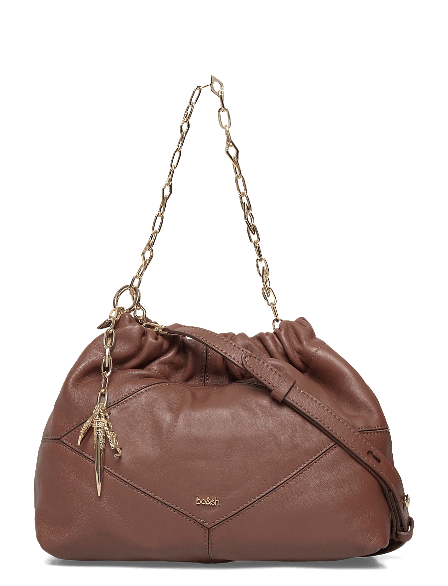 ba&sh - SAC M NAPPA MINI JUNE TOTE - tote bags - brown - 0