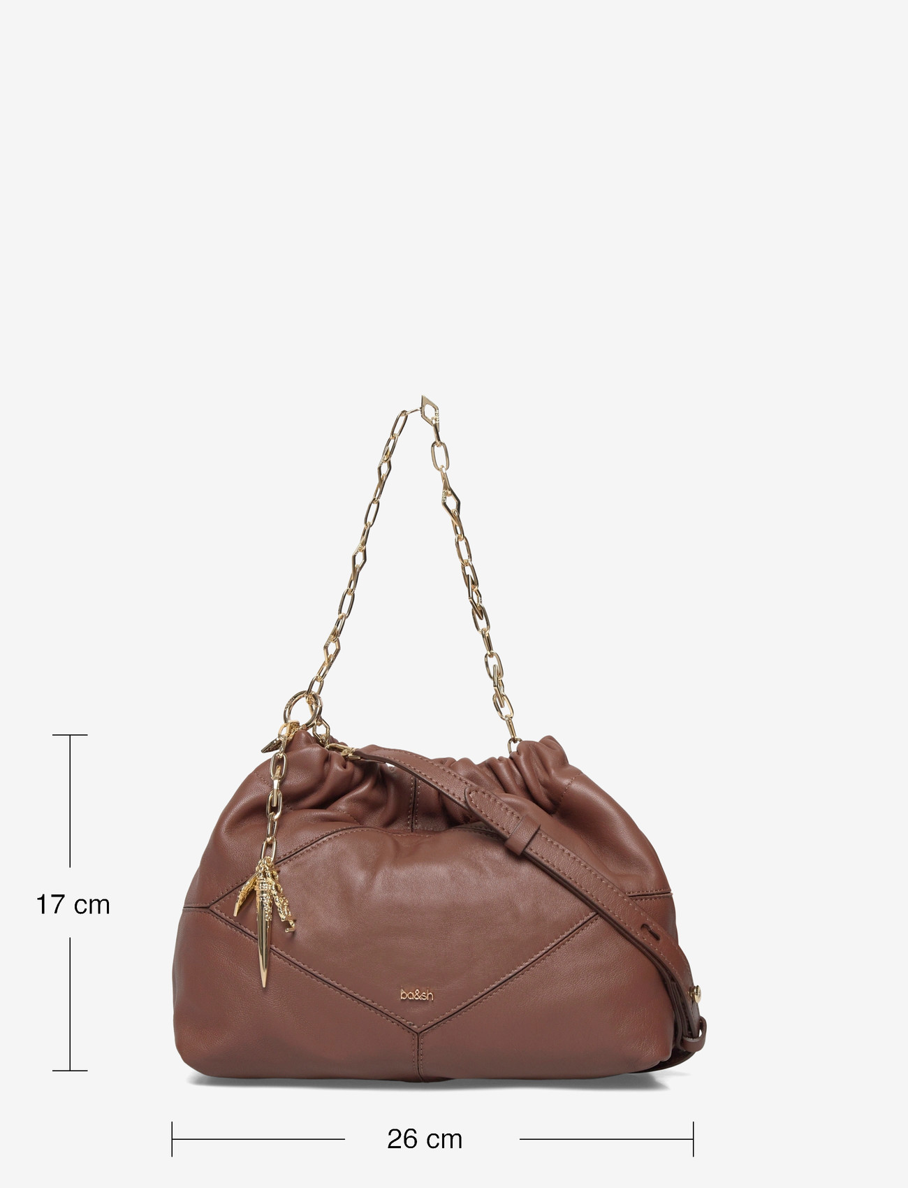 ba&sh - SAC M NAPPA MINI JUNE TOTE - tote bags - brown - 3