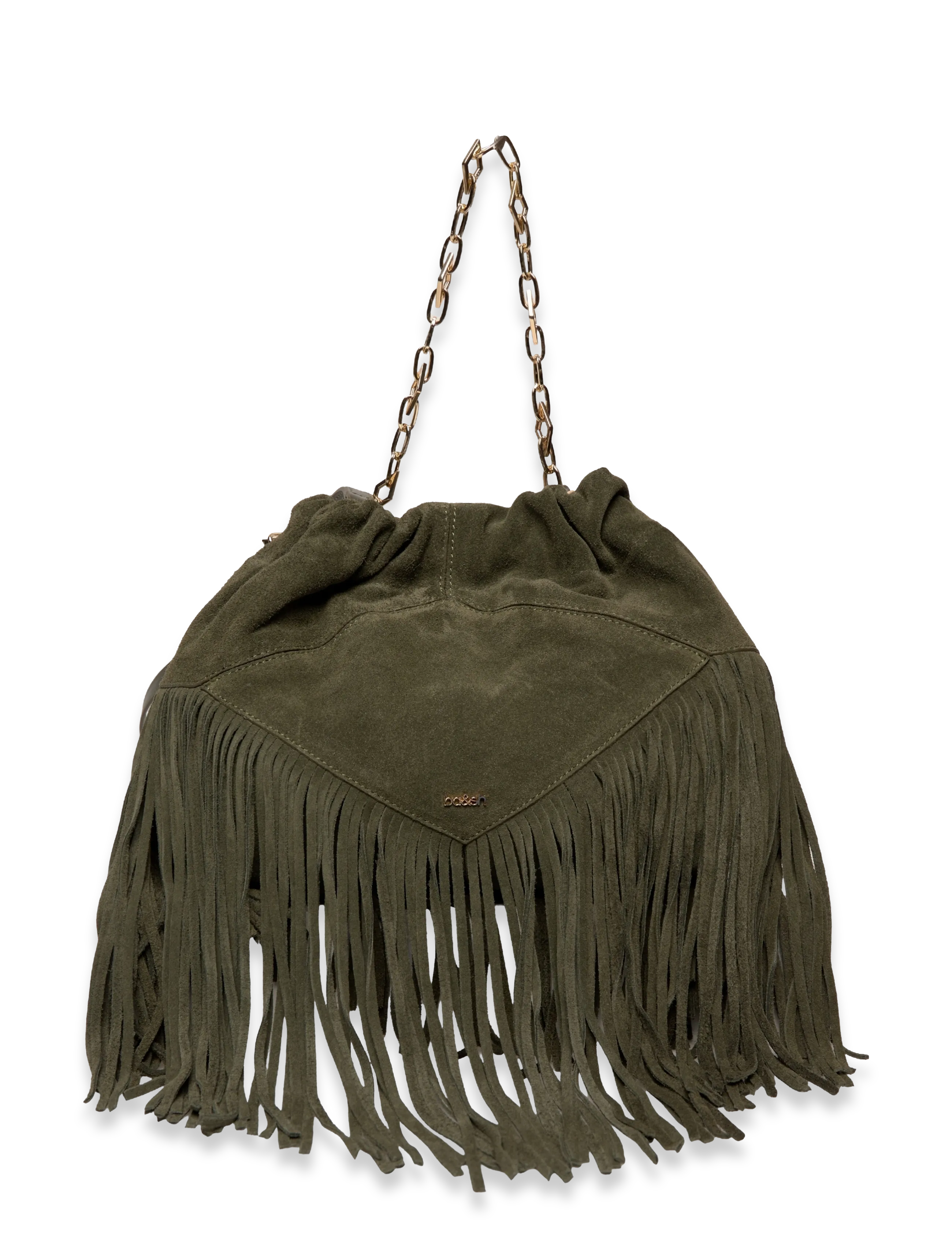 ba&sh - SAC S SUEDE MINI JUNE TOTE FRANGES - green - 1