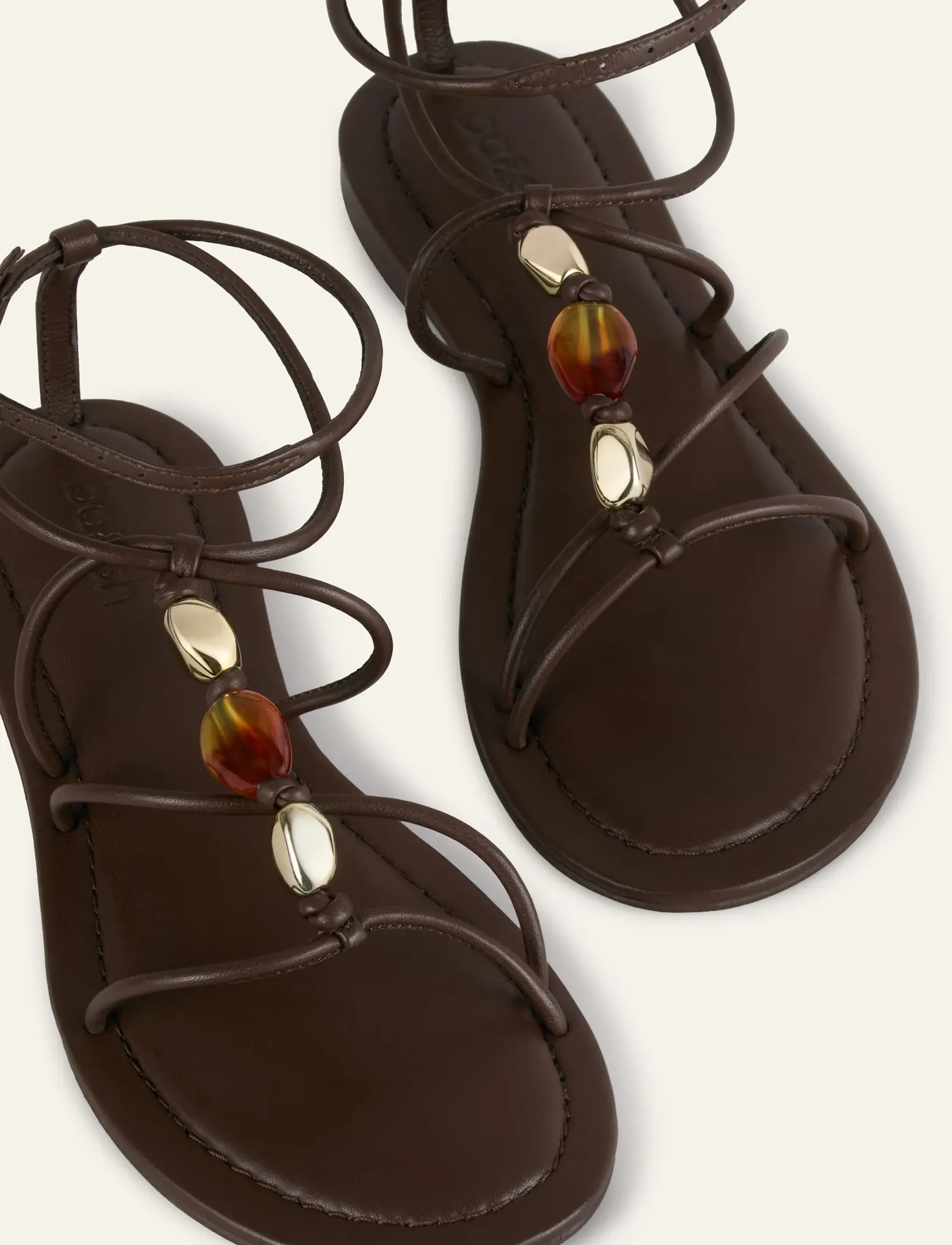 ba&sh - SANDALES PERLES CAYA - platta sandaler - choco - 1