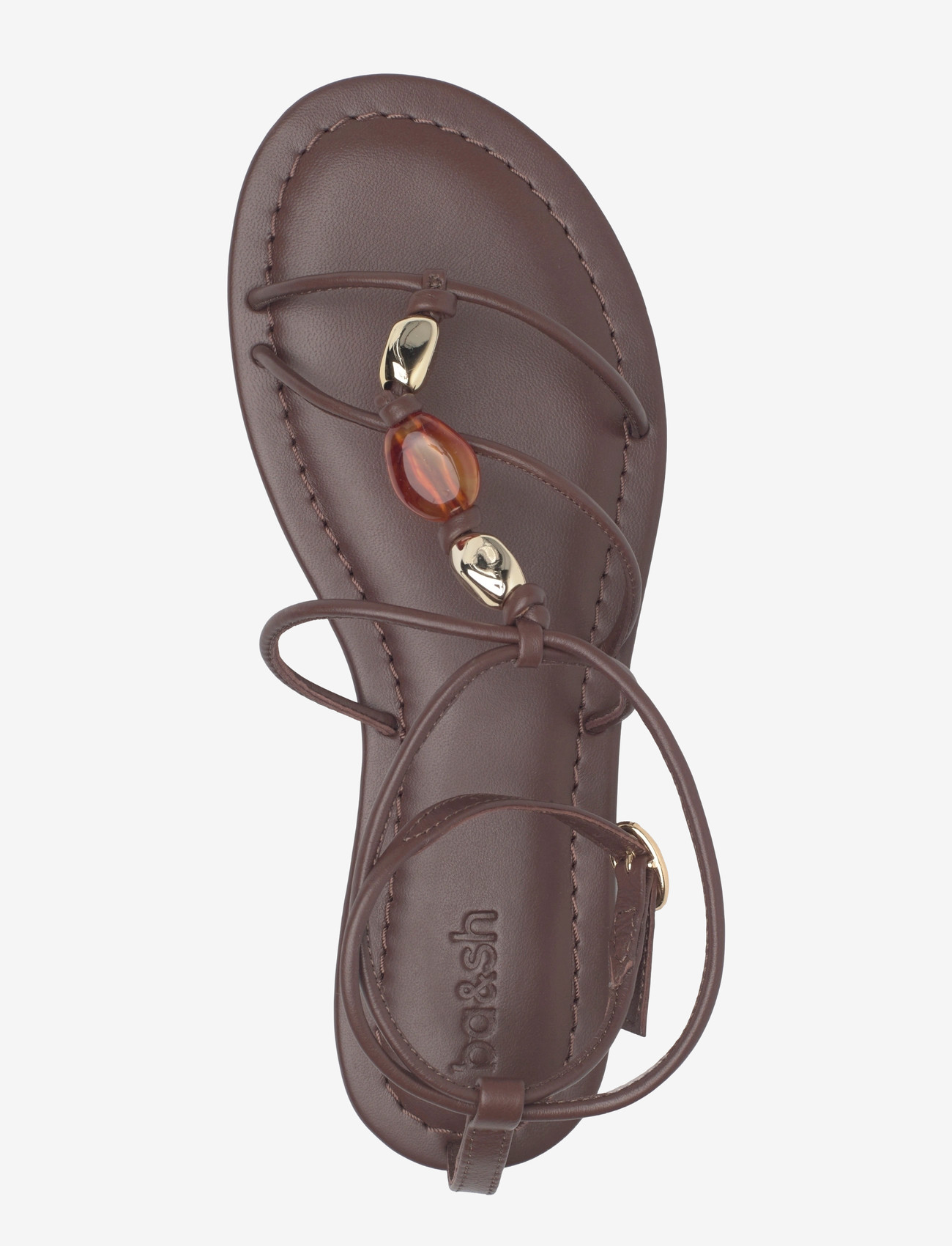 ba&sh - SANDALES PERLES CAYA - lygiapadės basutės - chocolate - 3