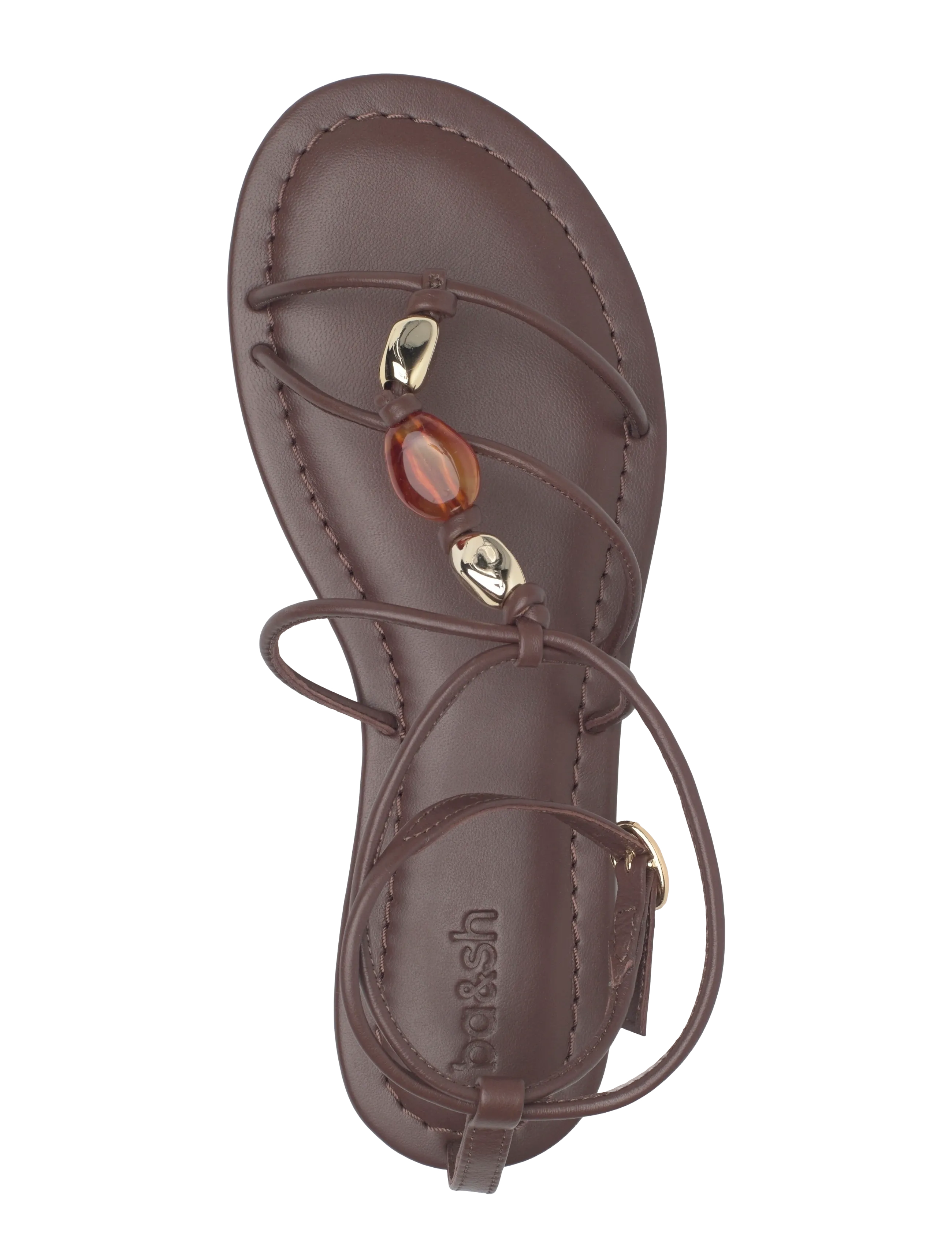 ba&sh - SANDALES PERLES CAYA - flat sandals - chocolate - 3
