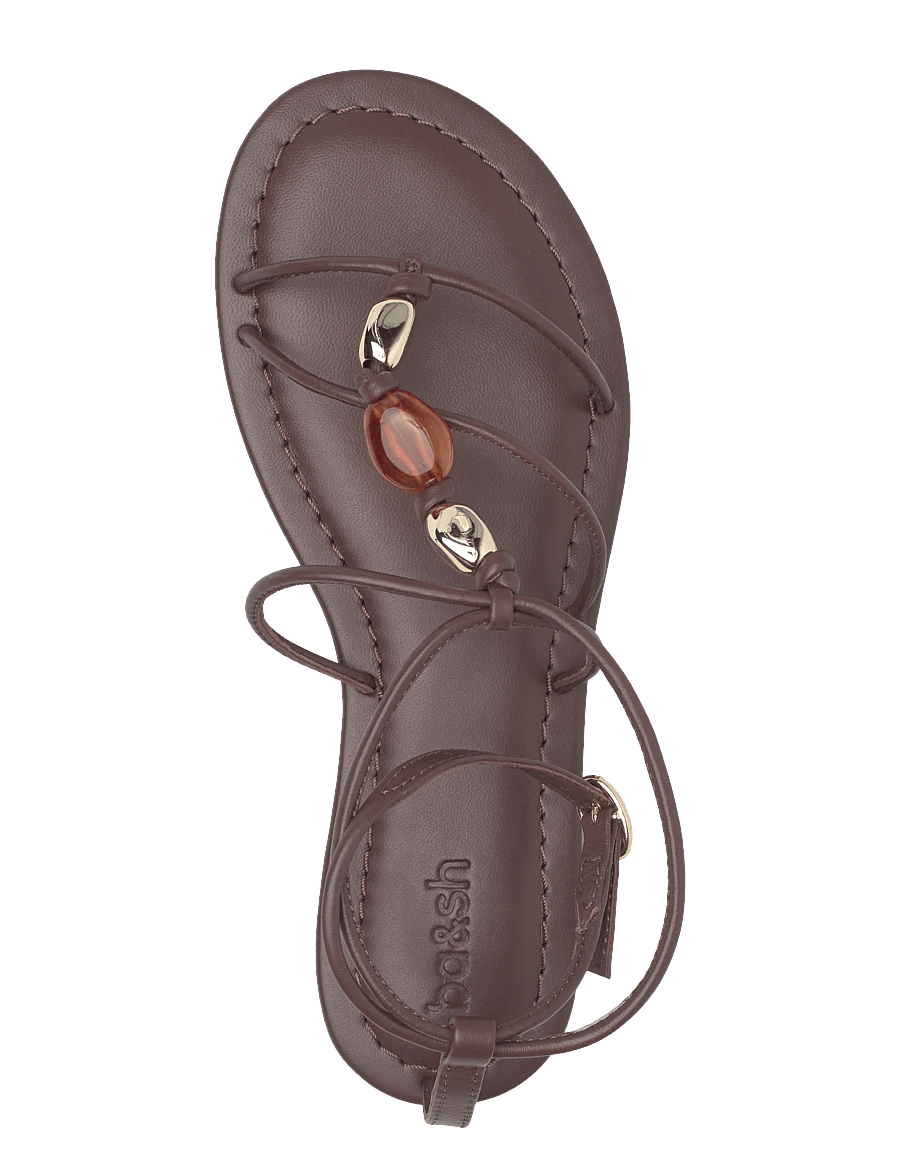 ba&sh - SANDALES PERLES CAYA - flat sandals - chocolate - 3