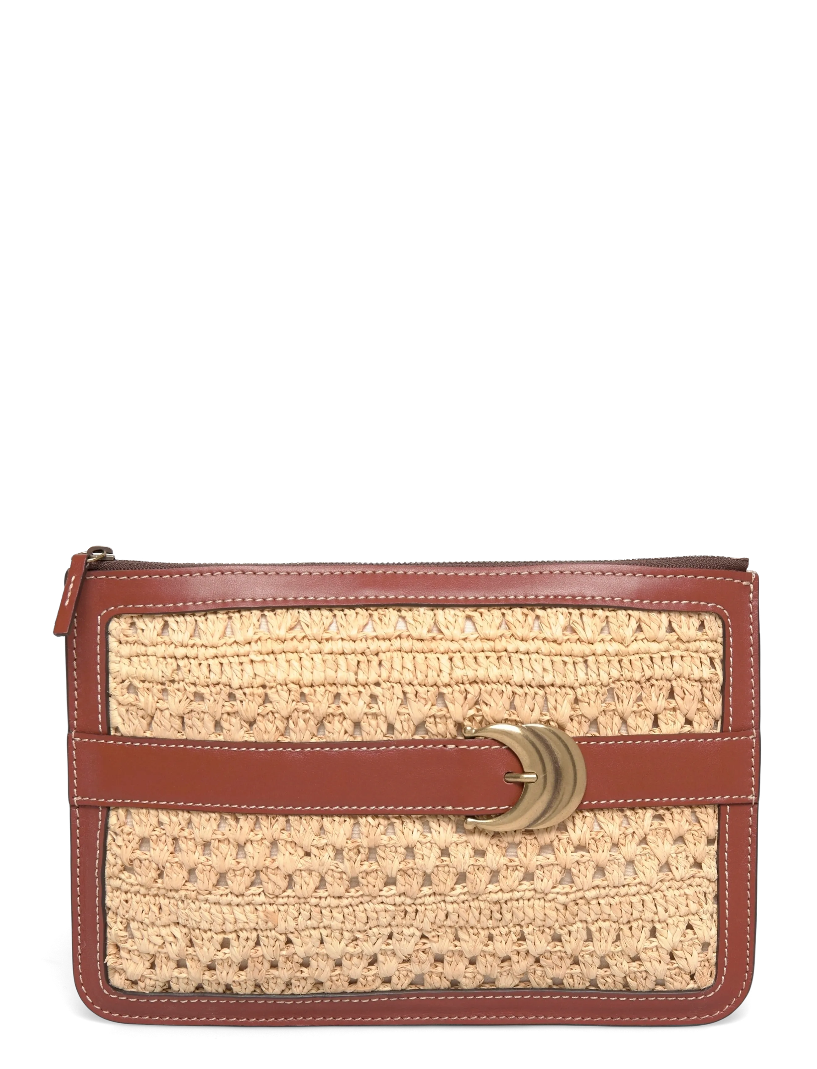 ba&sh Pochette Raphia Youyou, Kvinder, Raffia Clutch Taske, Brun, Str: ONE SIZE