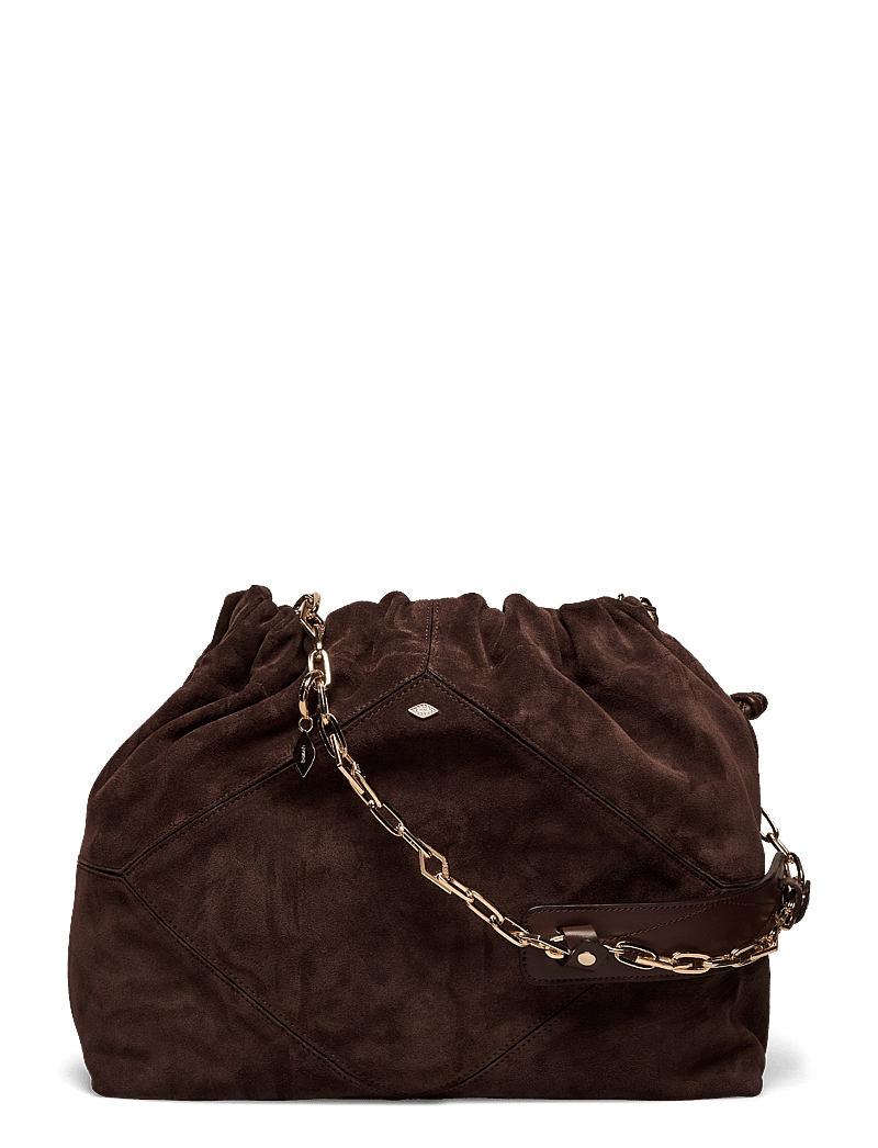 ba&sh - SAC M SUEDE JUNE TOTE - shoulder bags - choco - 0