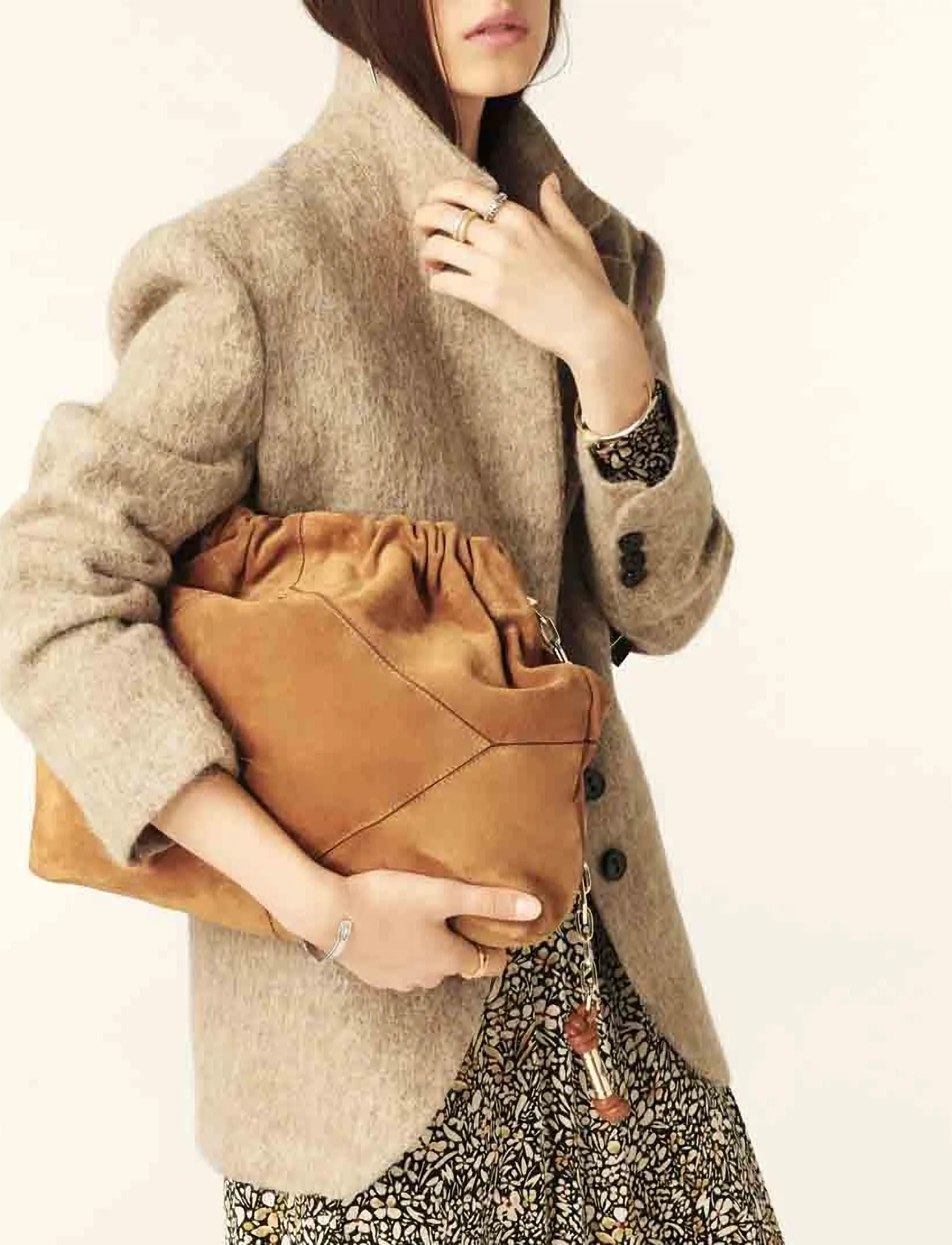 ba&sh Bag M Suede June Tote, One Size, Brown, Tasker > Spande, Dame