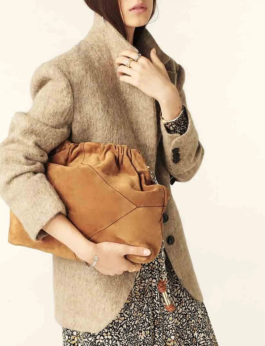 ba&sh - SAC M SUEDE JUNE TOTE - shoulder bags - cognac - 0