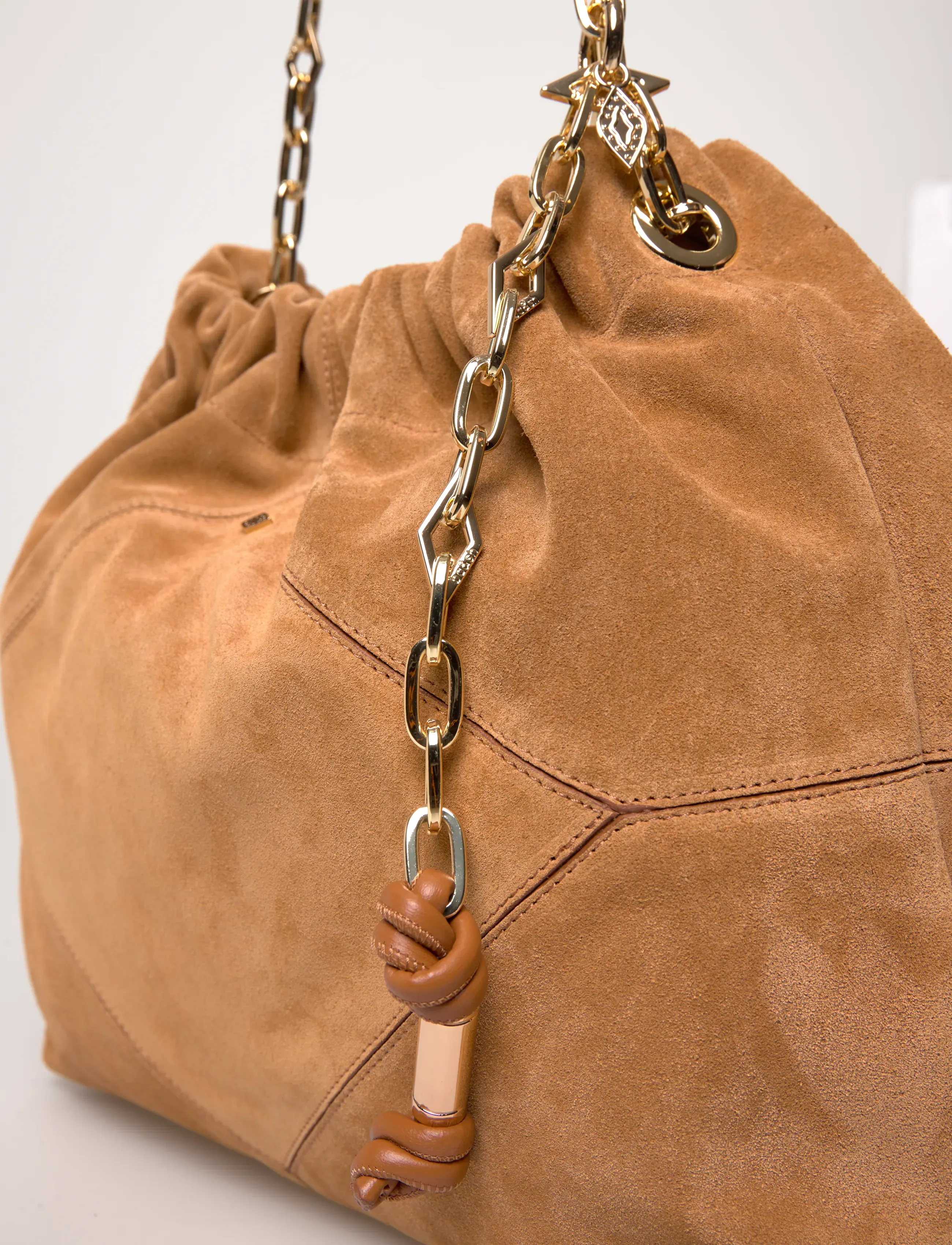 ba&sh - SAC M SUEDE JUNE TOTE - shoulder bags - cognac - 5