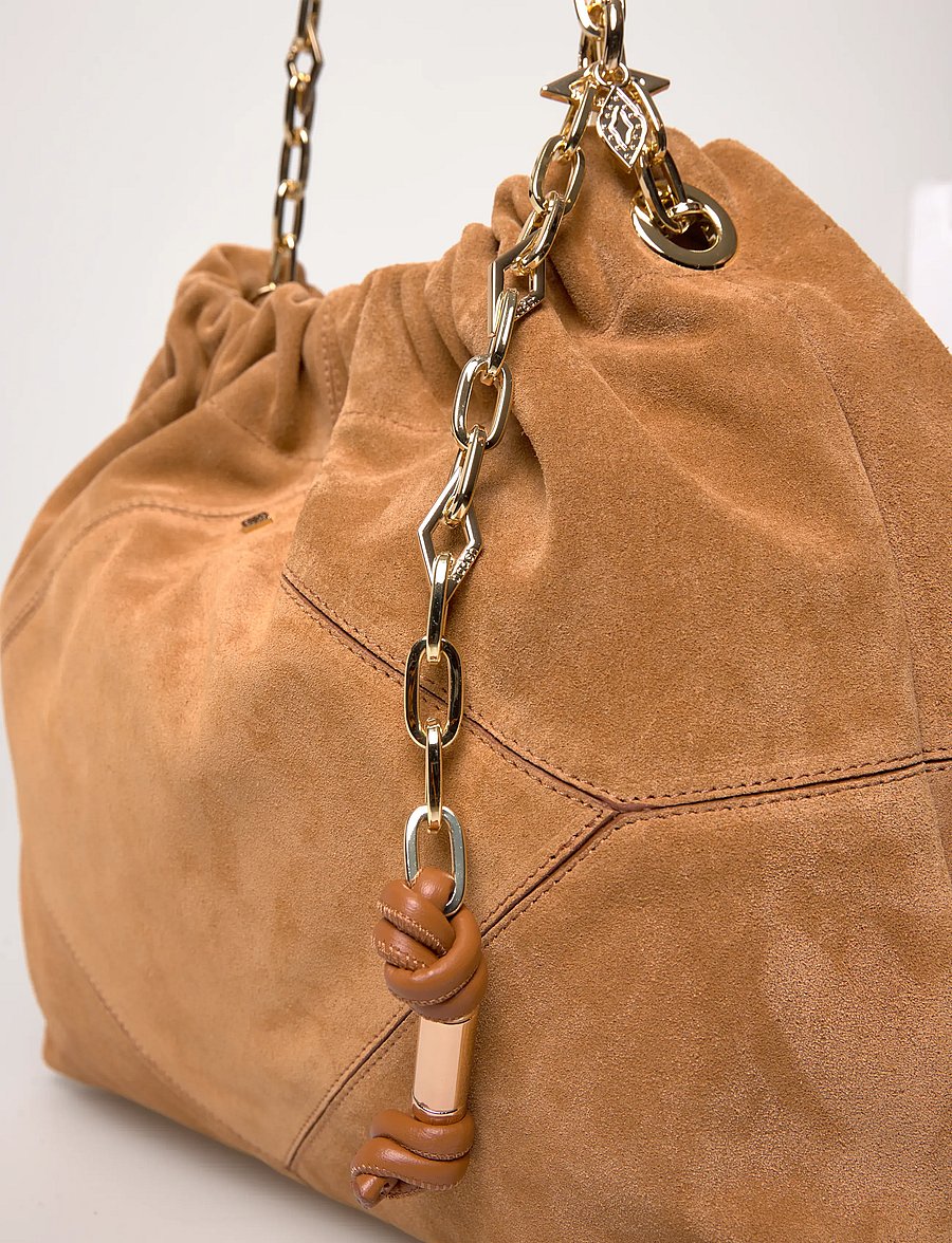 ba&sh - SAC M SUEDE JUNE TOTE - shoulder bags - cognac - 5