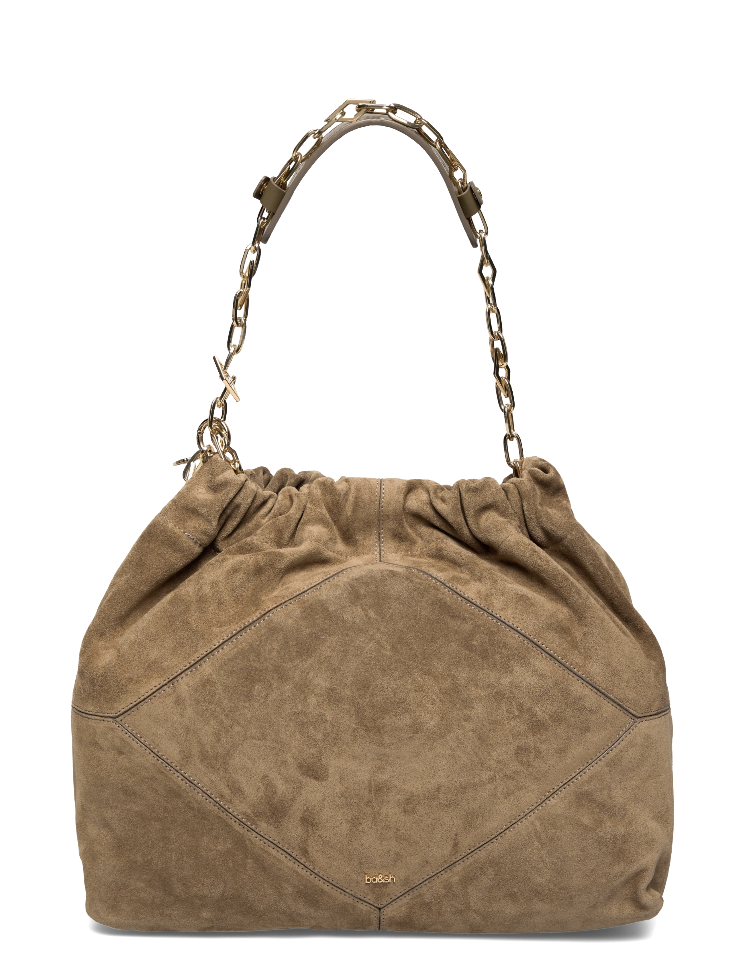 ba&sh - BAG M SUEDE JUNE TOTE - modetrends - kaki - 1