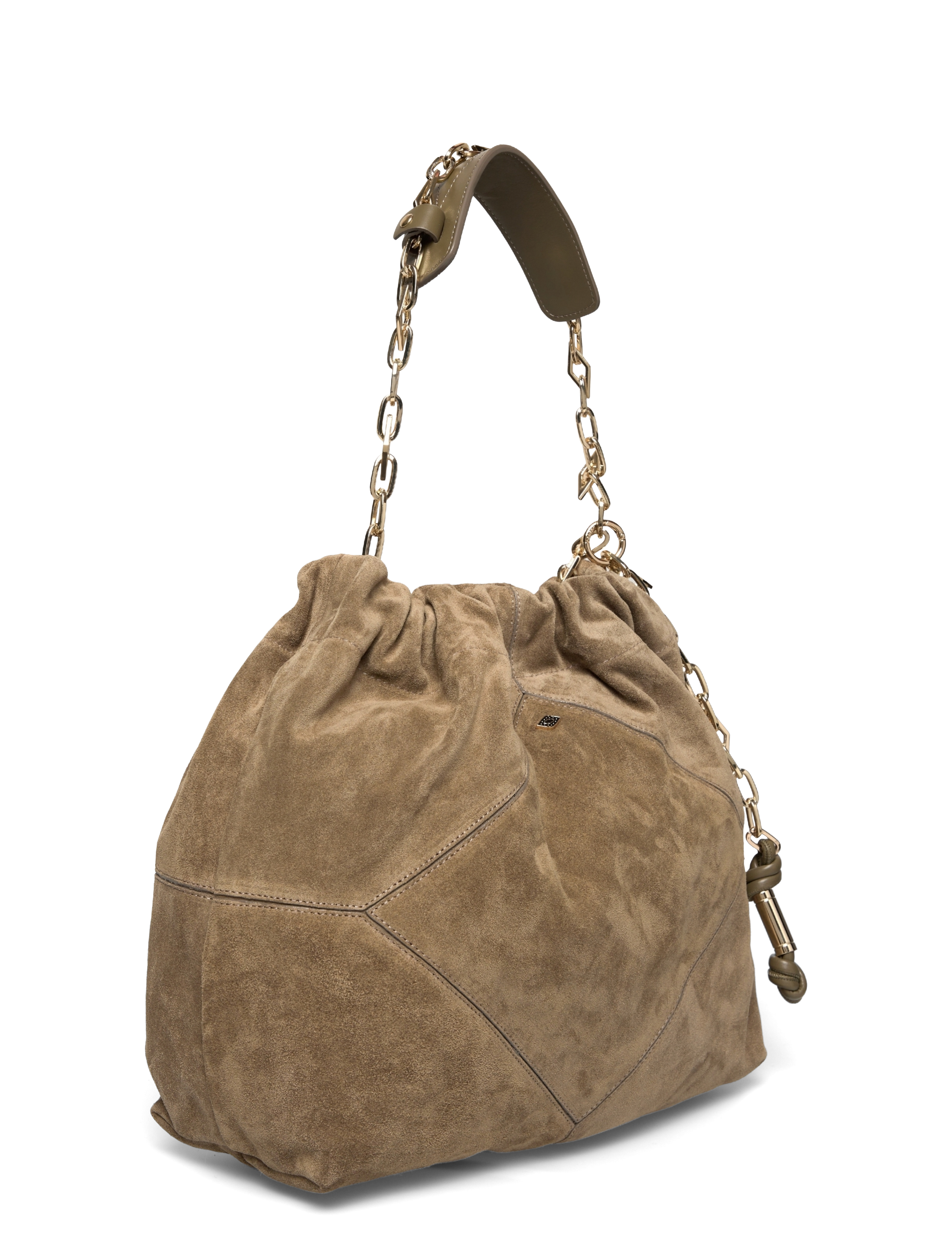 ba&sh - BAG M SUEDE JUNE TOTE - modetrends - kaki - 2