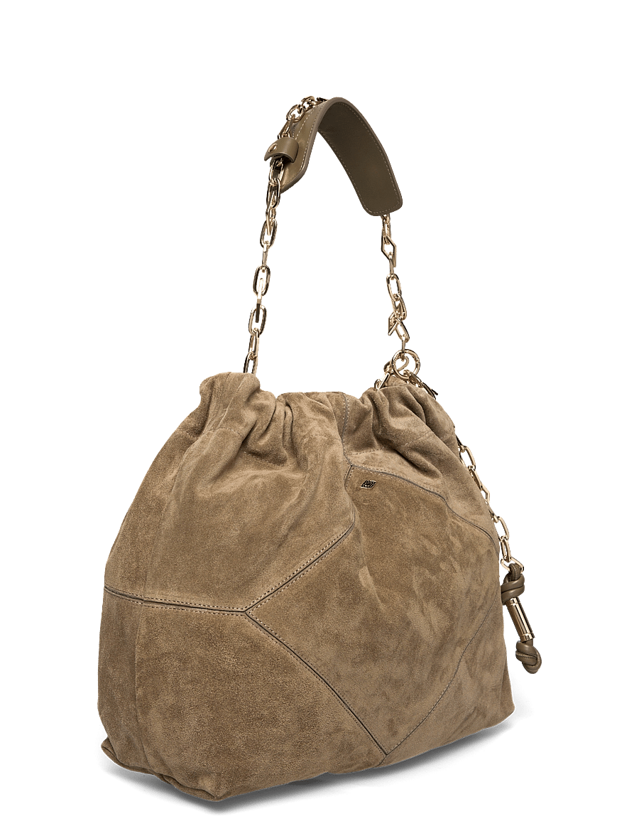 ba&sh - BAG M SUEDE JUNE TOTE - modetrends - kaki - 2