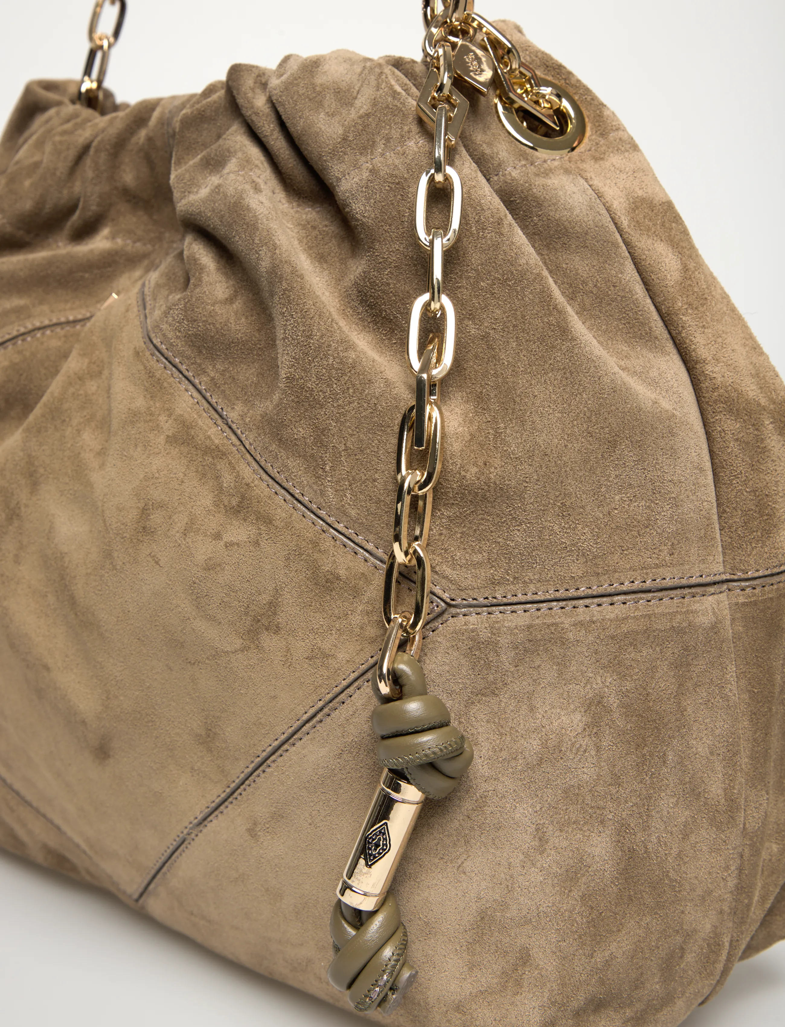 ba&sh - BAG M SUEDE JUNE TOTE - modetrends - kaki - 4