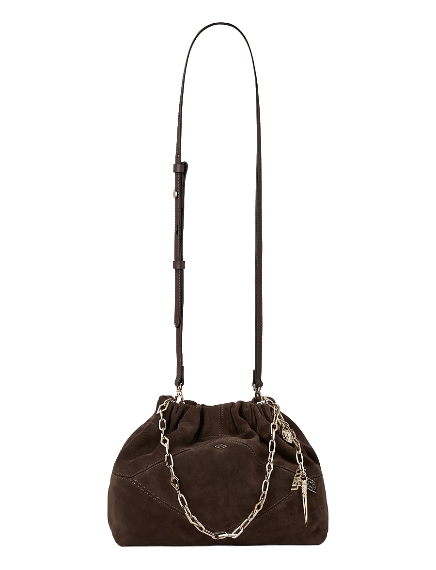 ba&sh - BAG S SUEDE MINI JUNE TOTE - kandekotid - choco - 1