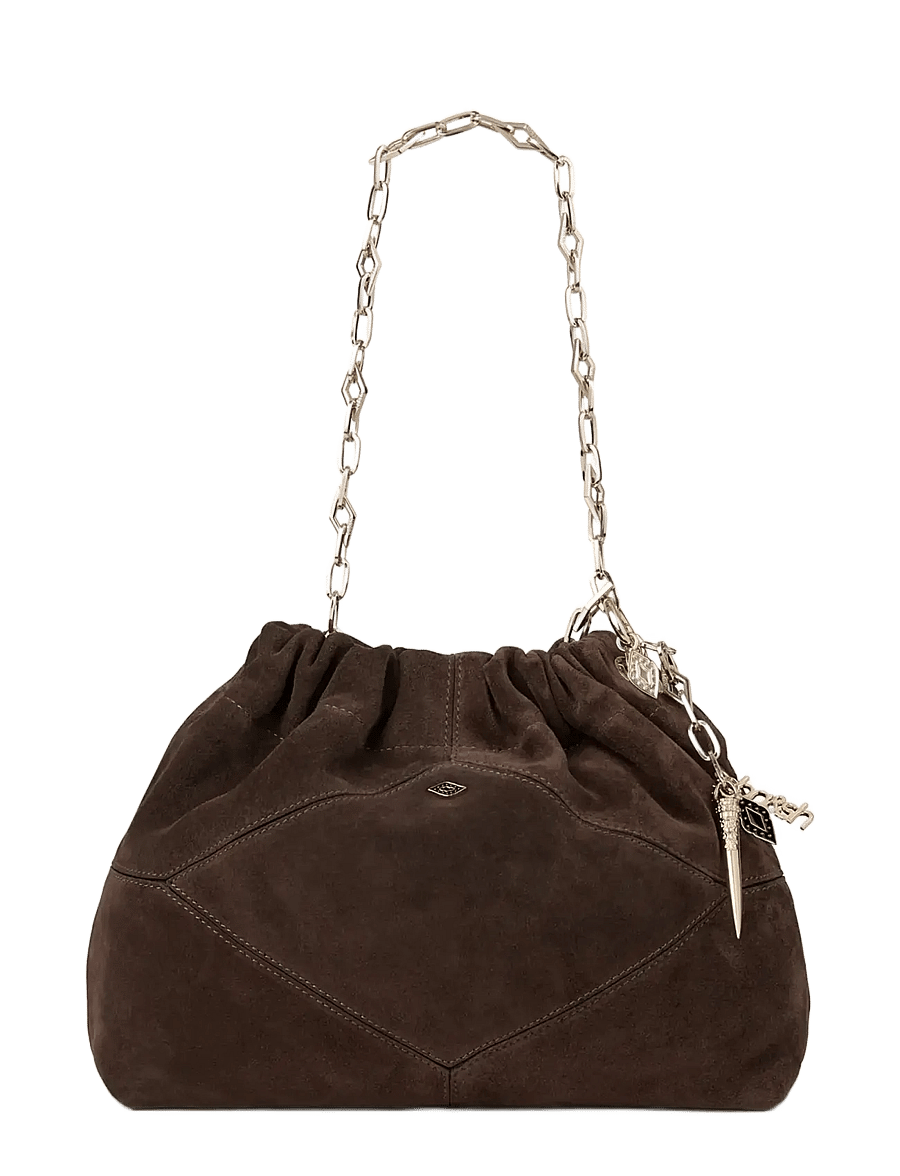 ba&sh - BAG S SUEDE MINI JUNE TOTE - kandekotid - choco - 2