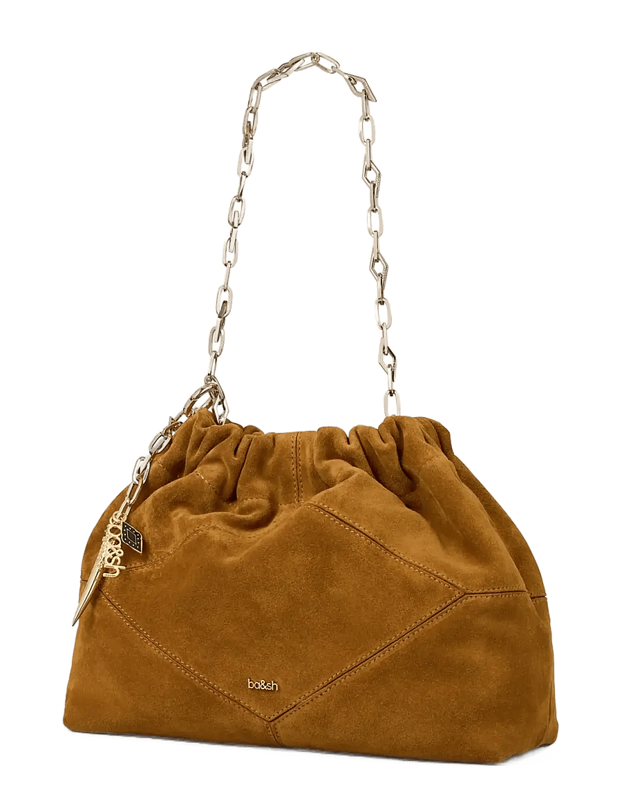 ba&sh - BAG S SUEDE MINI JUNE TOTE - tote bags - cognac - 1
