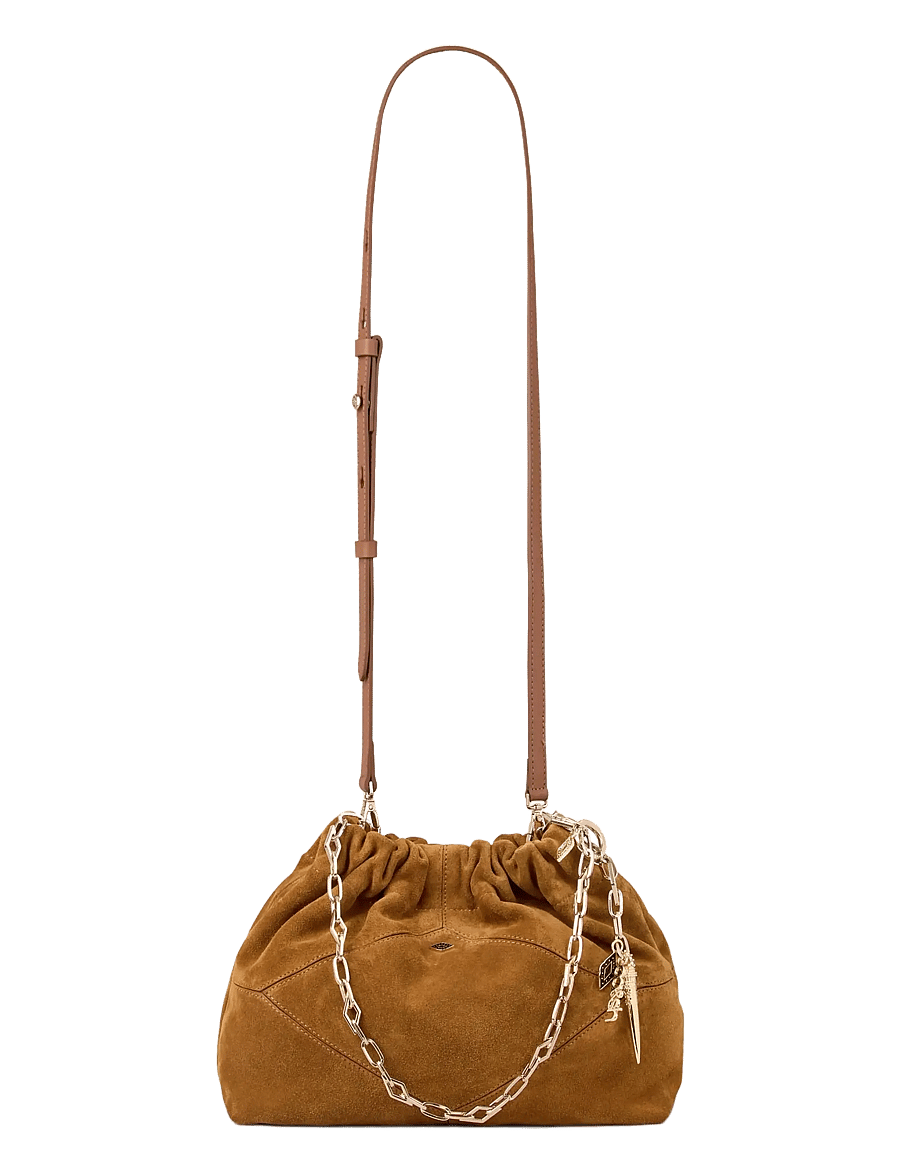 ba&sh - BAG S SUEDE MINI JUNE TOTE - tote bags - cognac - 2