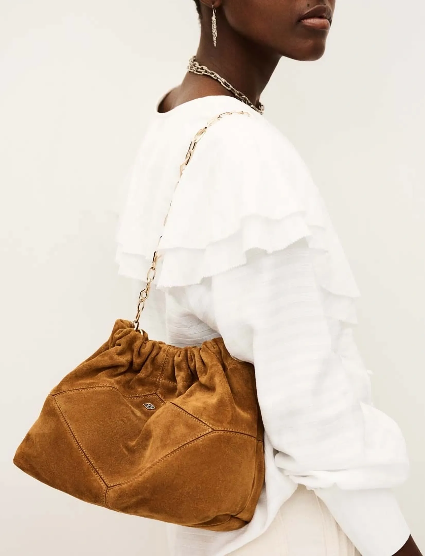 ba&sh Bag S Suede Mini June Tote, One Size, Bags, Braun - Totes, Frauen
