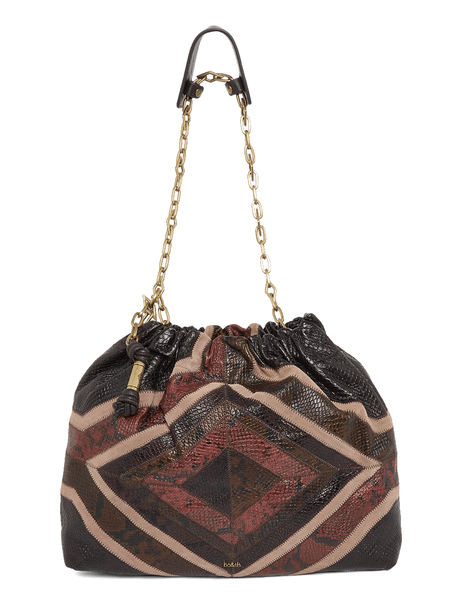 ba&sh - BAG M PATCHWORK EXOTIC JUNE TOTE - kandekotid - red - 1