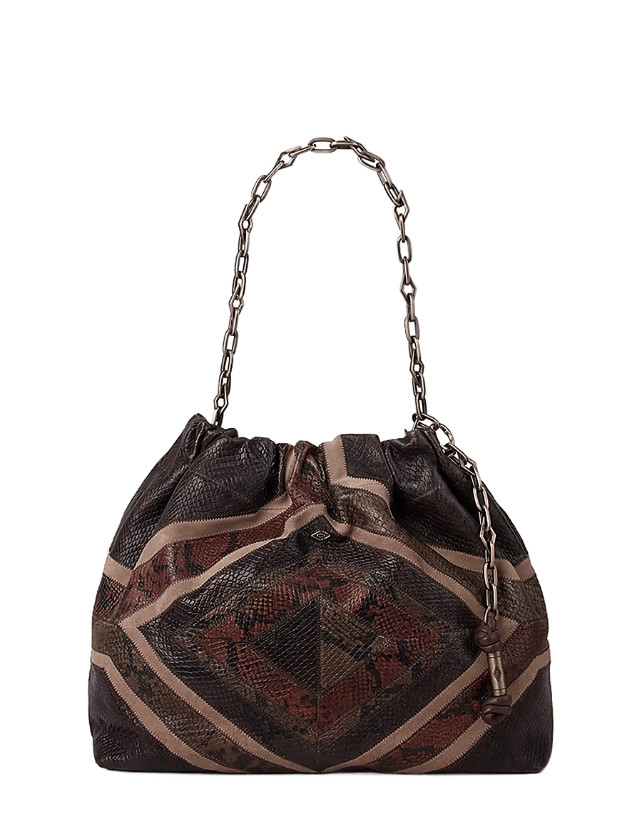 ba&sh - BAG M PATCHWORK EXOTIC JUNE TOTE - red - 1