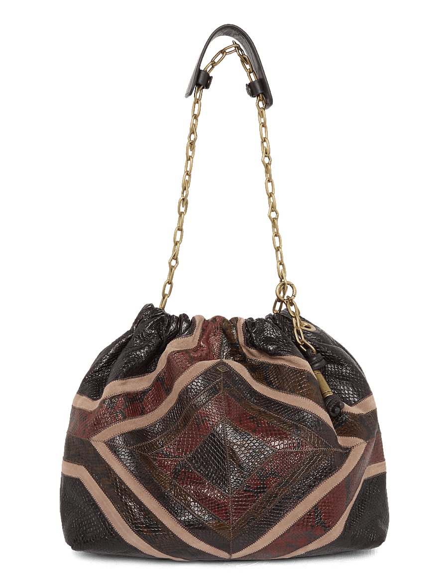 ba&sh - BAG M PATCHWORK EXOTIC JUNE TOTE - kandekotid - red - 2