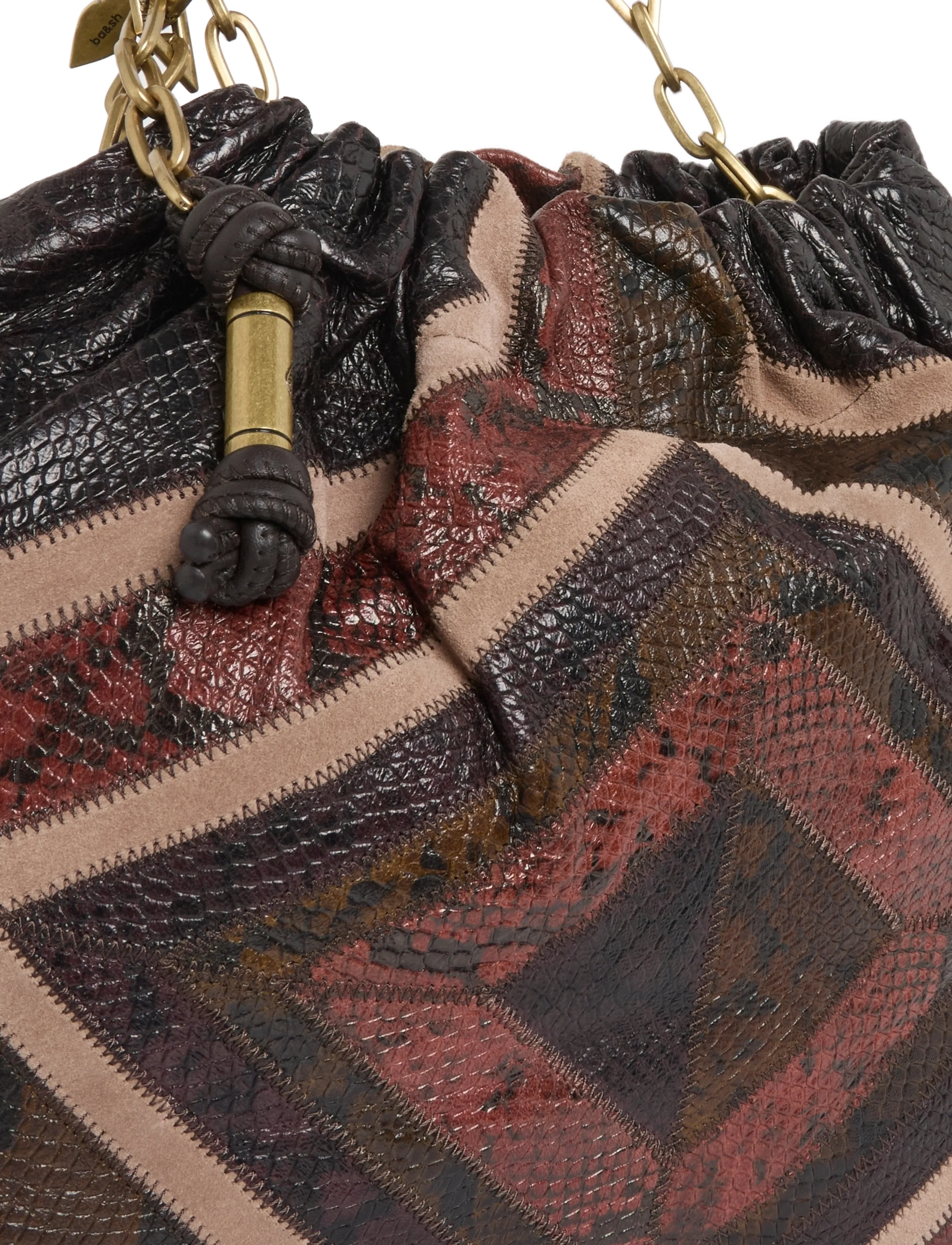 ba&sh - BAG M PATCHWORK EXOTIC JUNE TOTE - kandekotid - red - 3