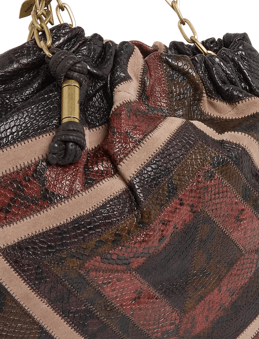 ba&sh - BAG M PATCHWORK EXOTIC JUNE TOTE - kandekotid - red - 3
