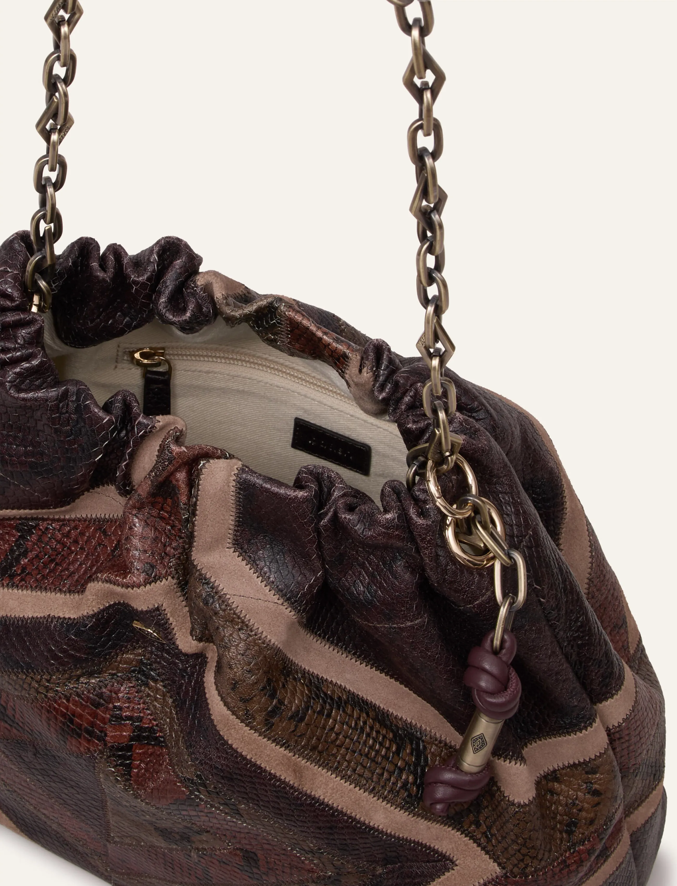 ba&sh - BAG M PATCHWORK EXOTIC JUNE TOTE - red - 2