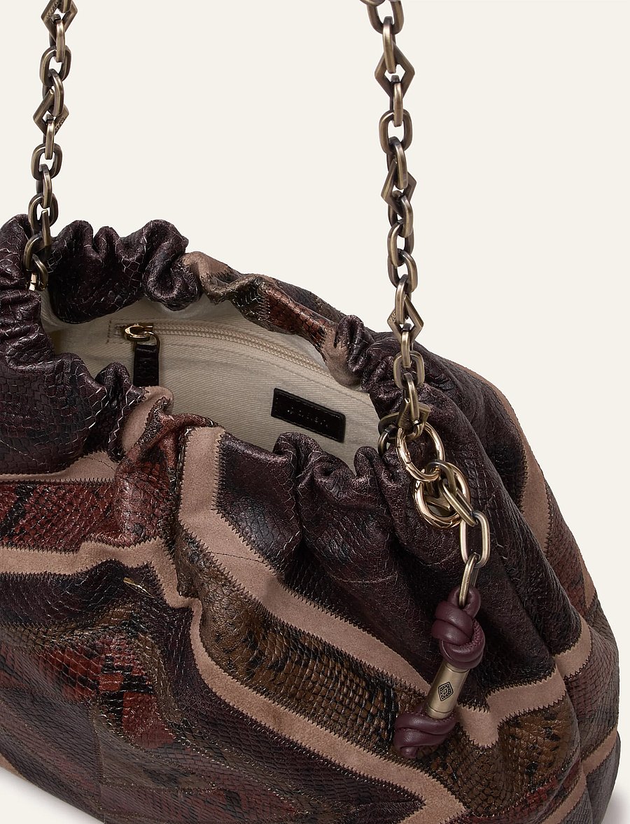 ba&sh - BAG M PATCHWORK EXOTIC JUNE TOTE - red - 2