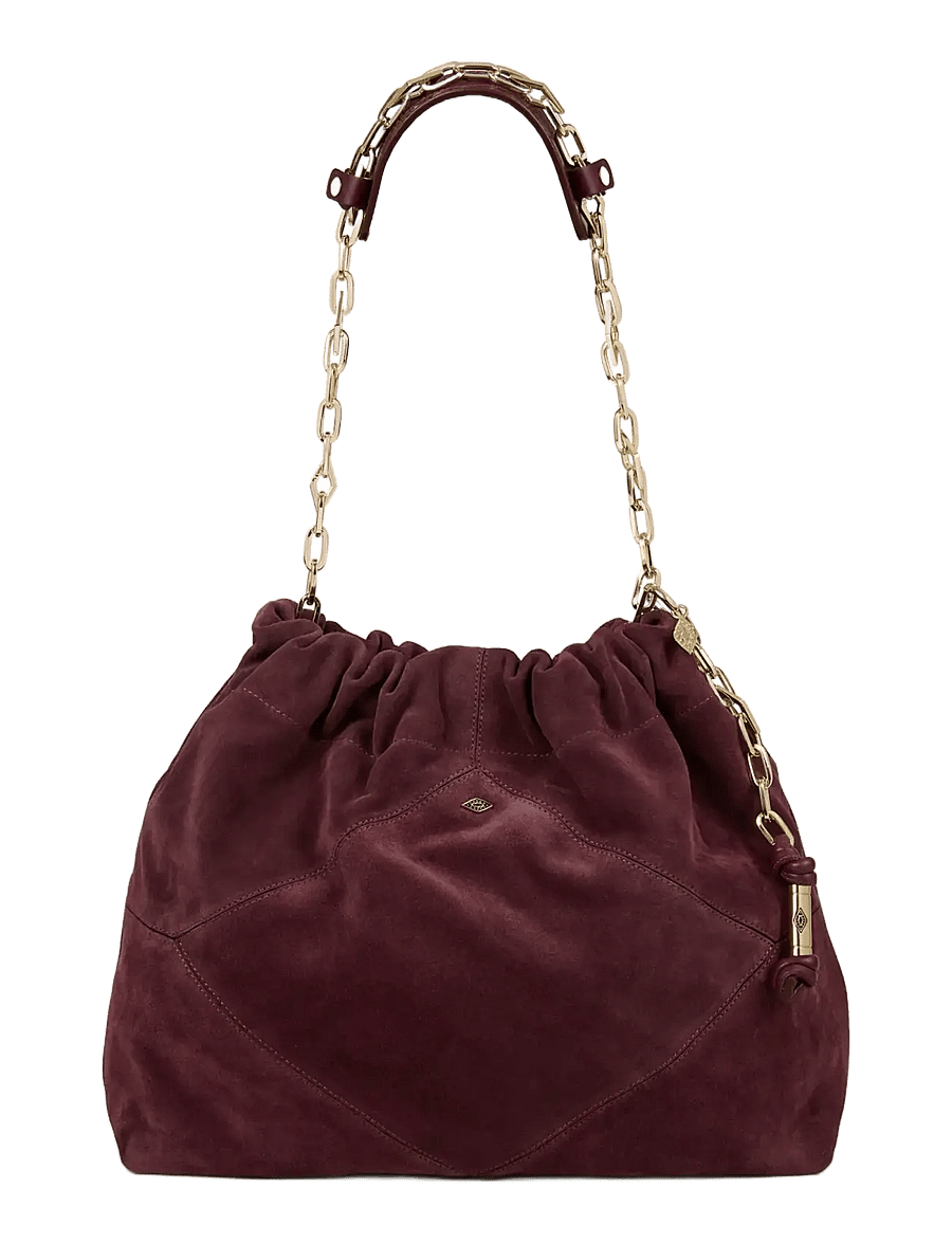 ba&sh - BAG M SUEDE JUNE TOTE - burgundy - 0