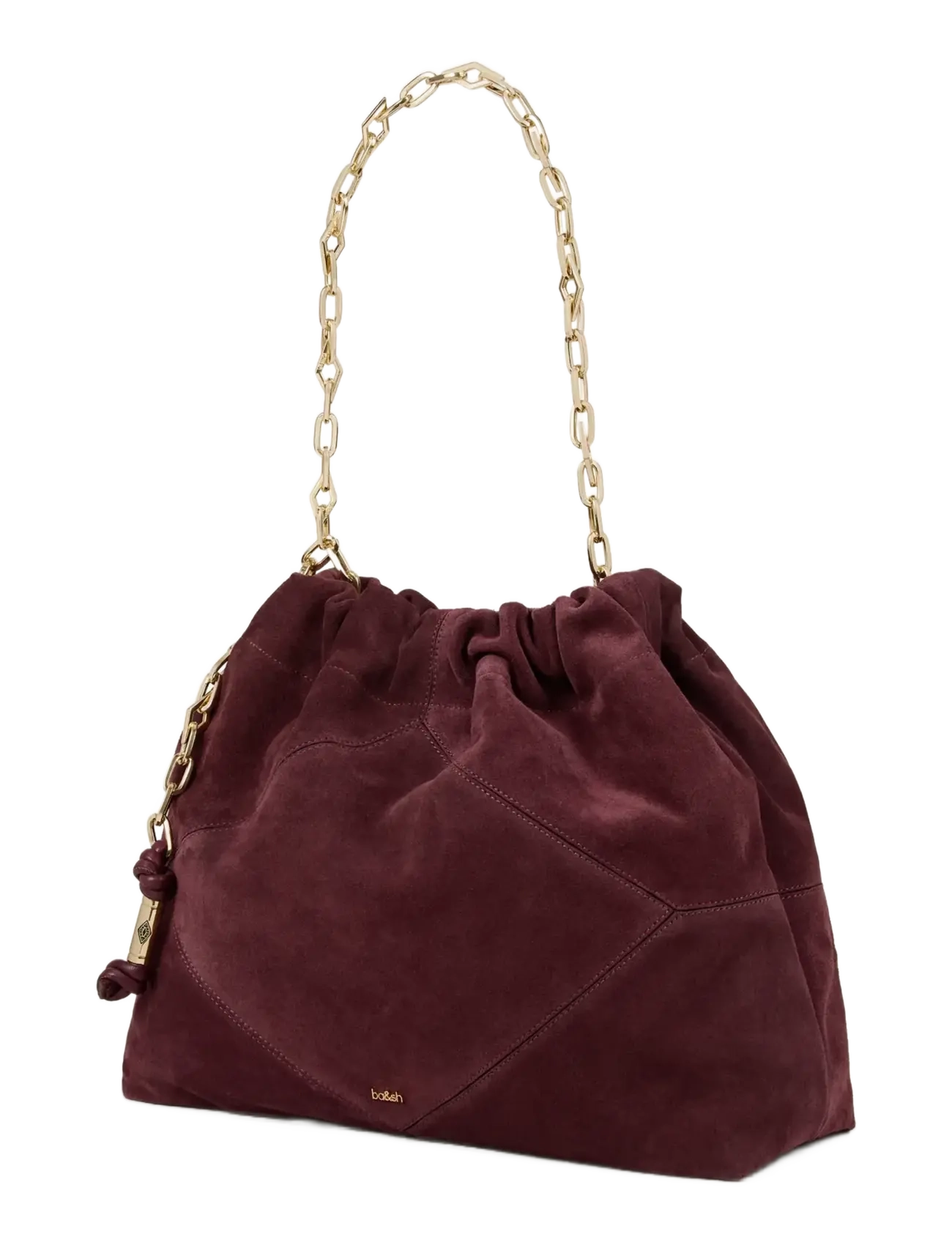 ba&sh - BAG M SUEDE JUNE TOTE - burgundy - 1