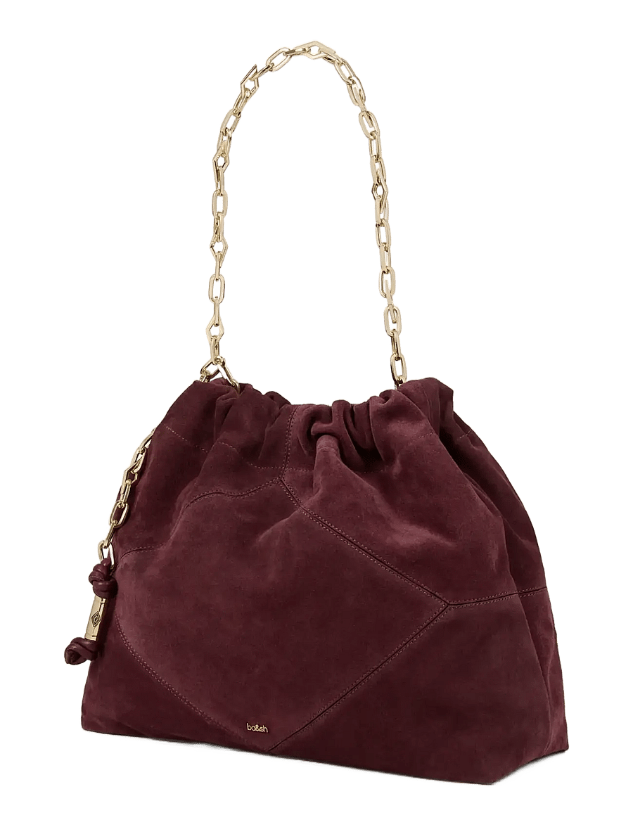 ba&sh - BAG M SUEDE JUNE TOTE - burgundy - 1