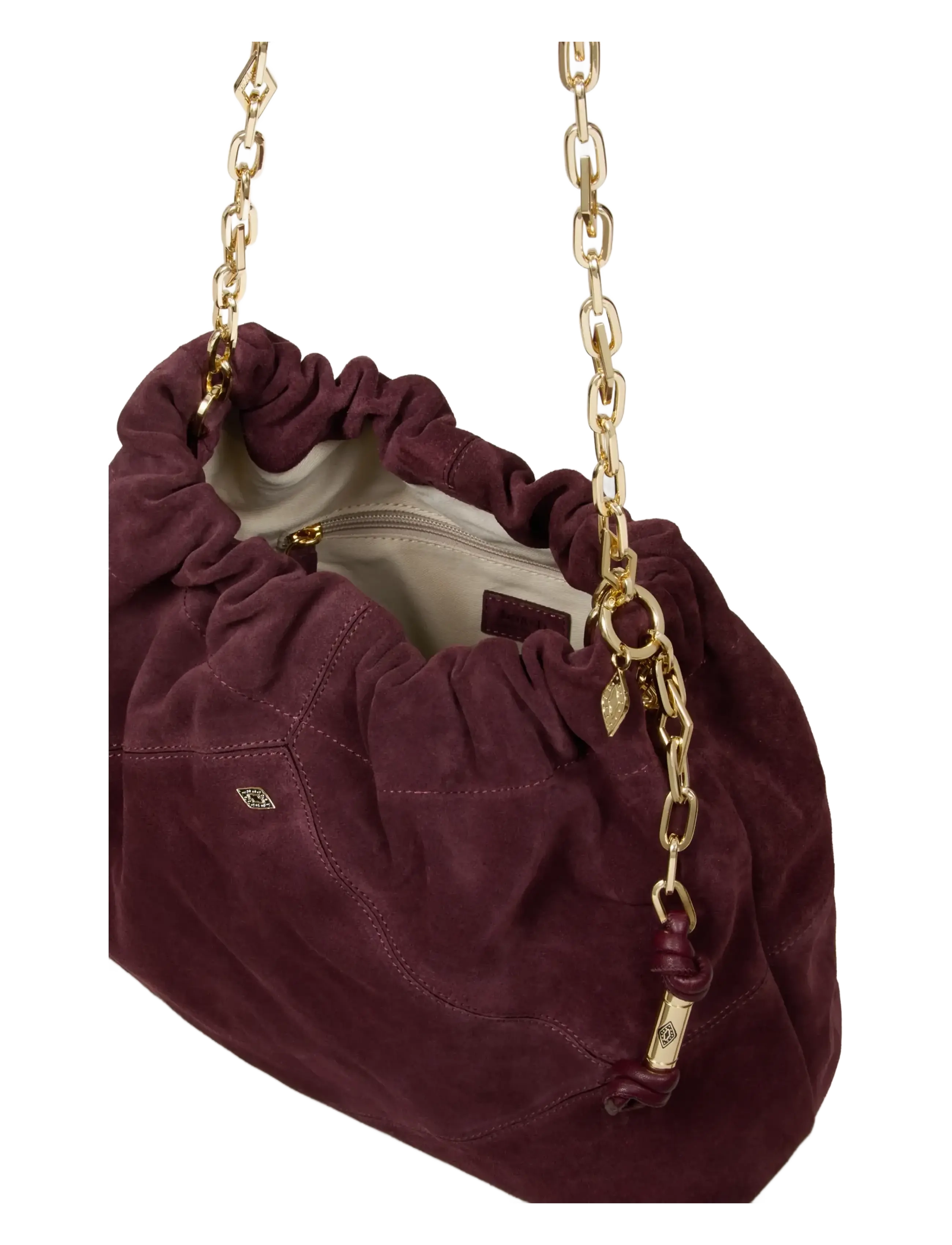ba&sh - BAG M SUEDE JUNE TOTE - burgundy - 2